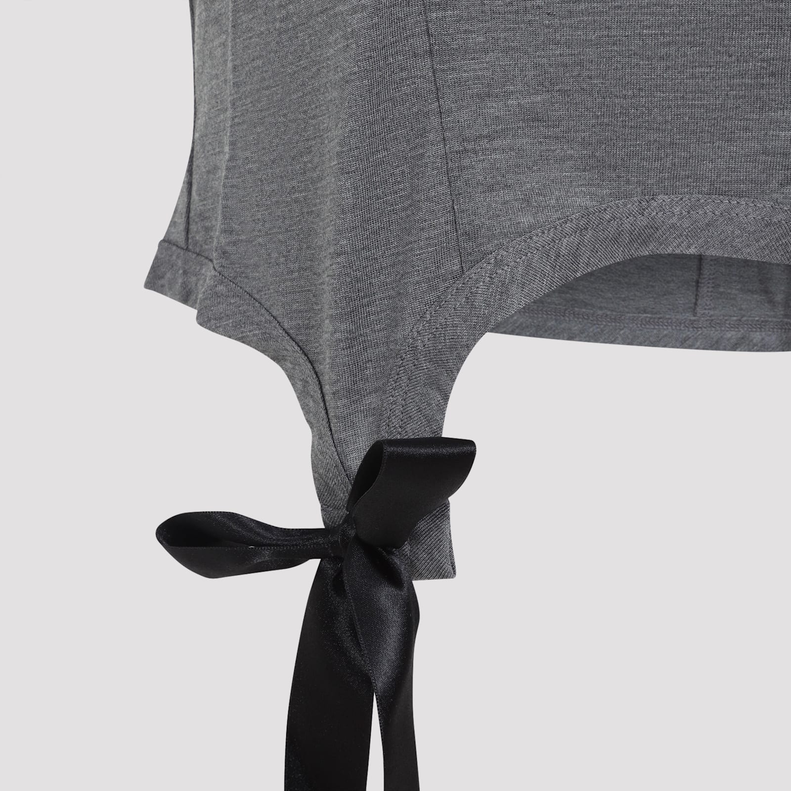 Simone Rocha Easy Tank Top Featuring Bow Tails In Gray