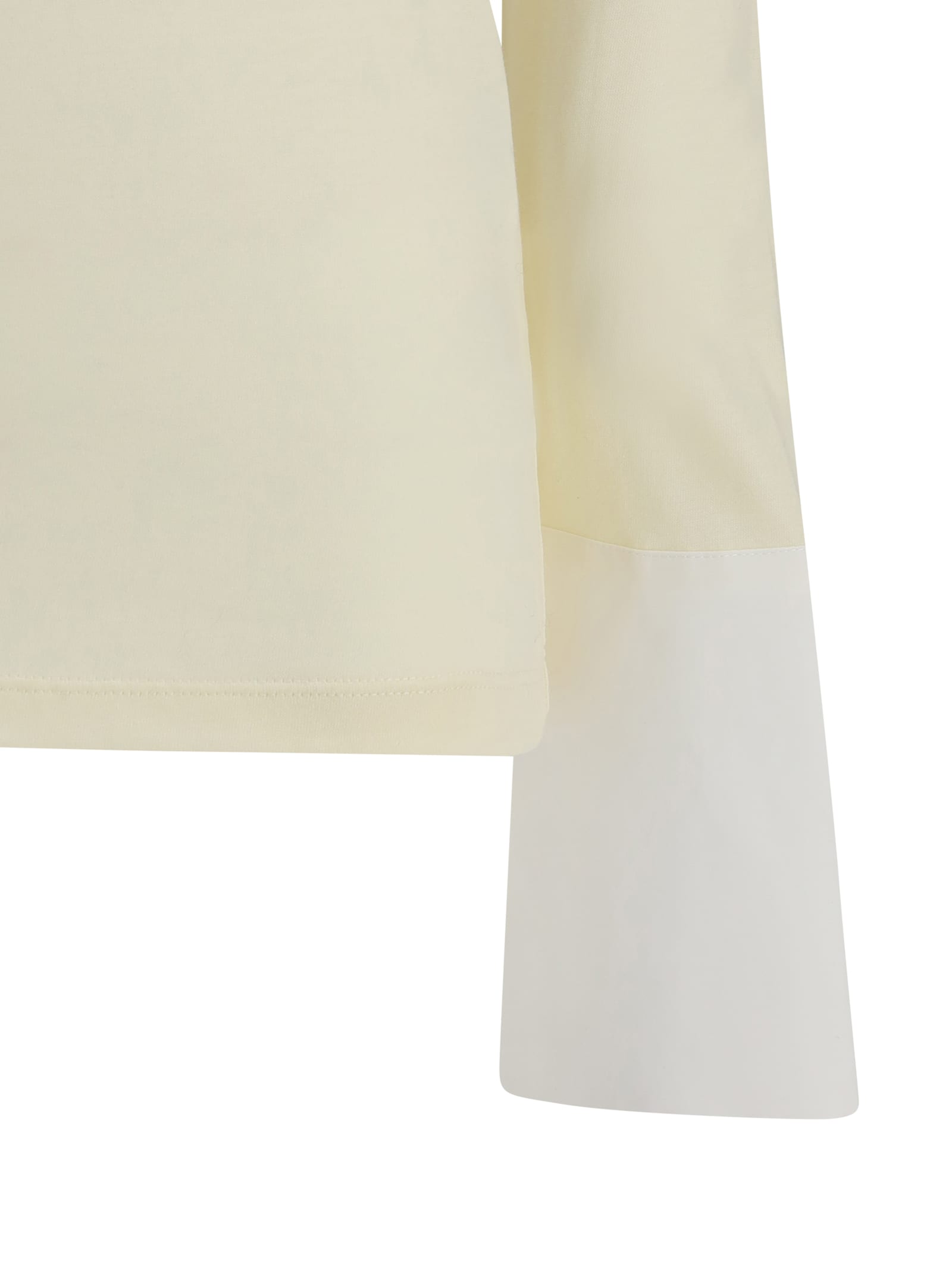 Darkpark Nora Jumper With Buttoned Shirt Cuffs In Neutral