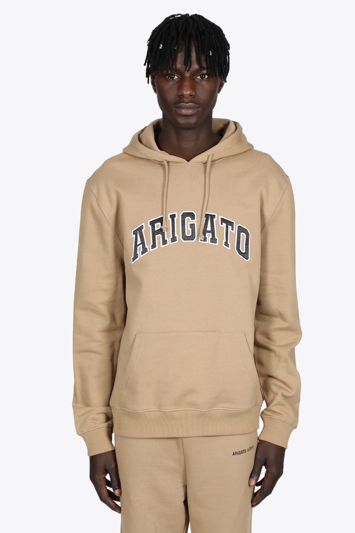 Axel Arigato College Logo Hoodie Beige cotton hoodie with college logo