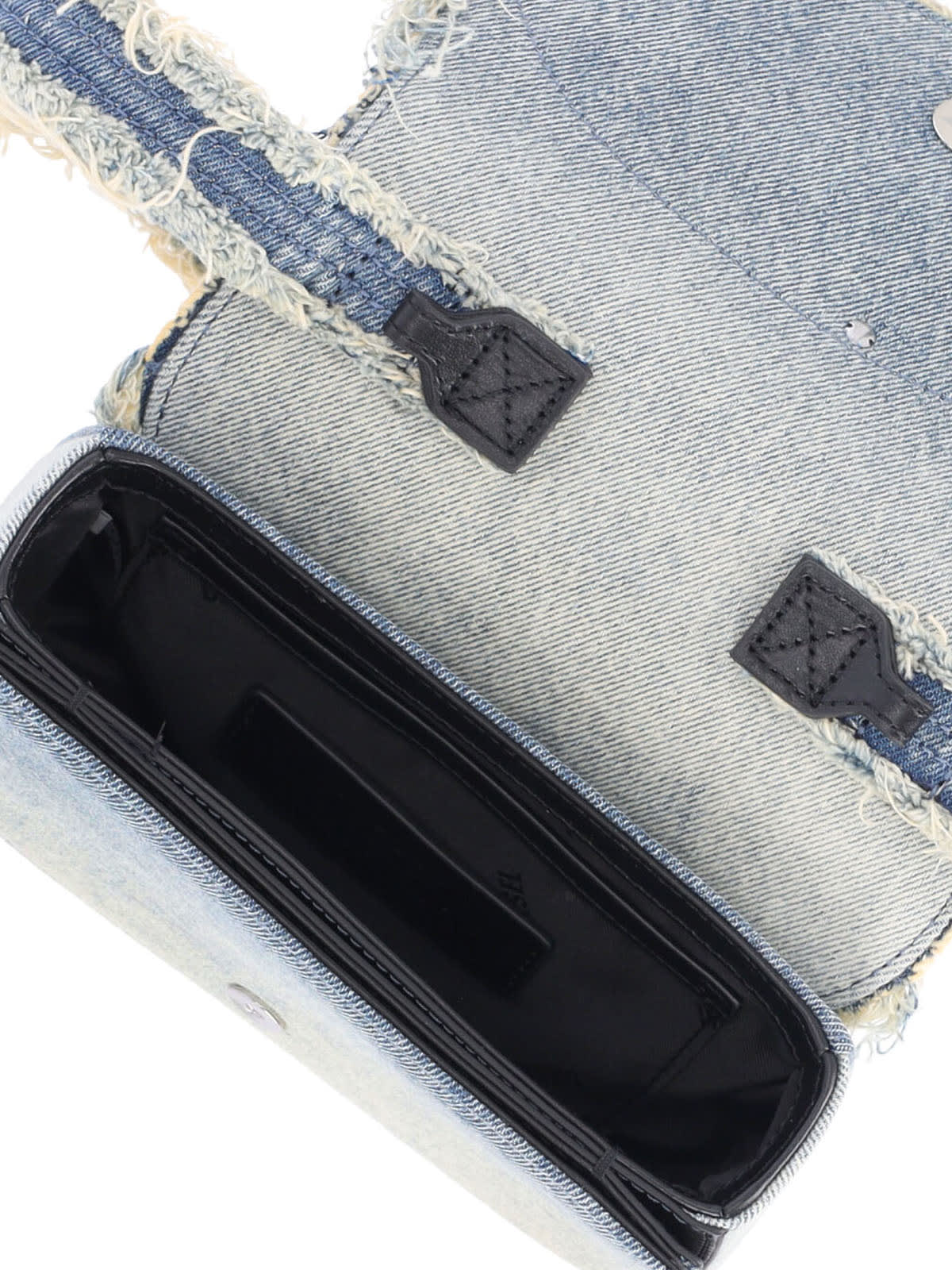 Diesel Denim Leather D Shoulder Bag In Multi