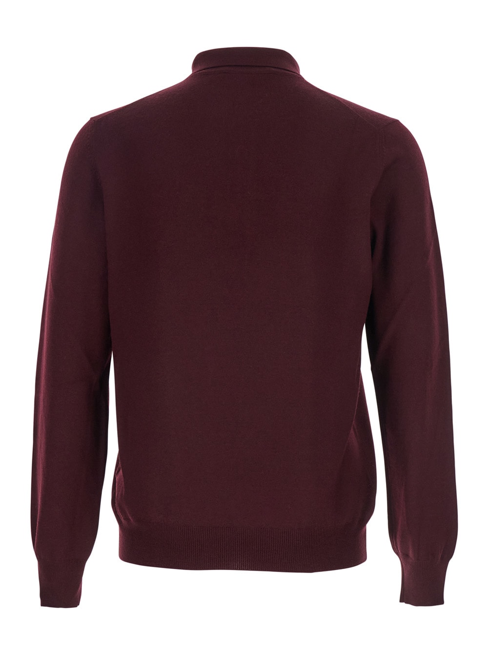 Tagliatore Bordeaux Long-sleeved Polo Shirt In Burgundy