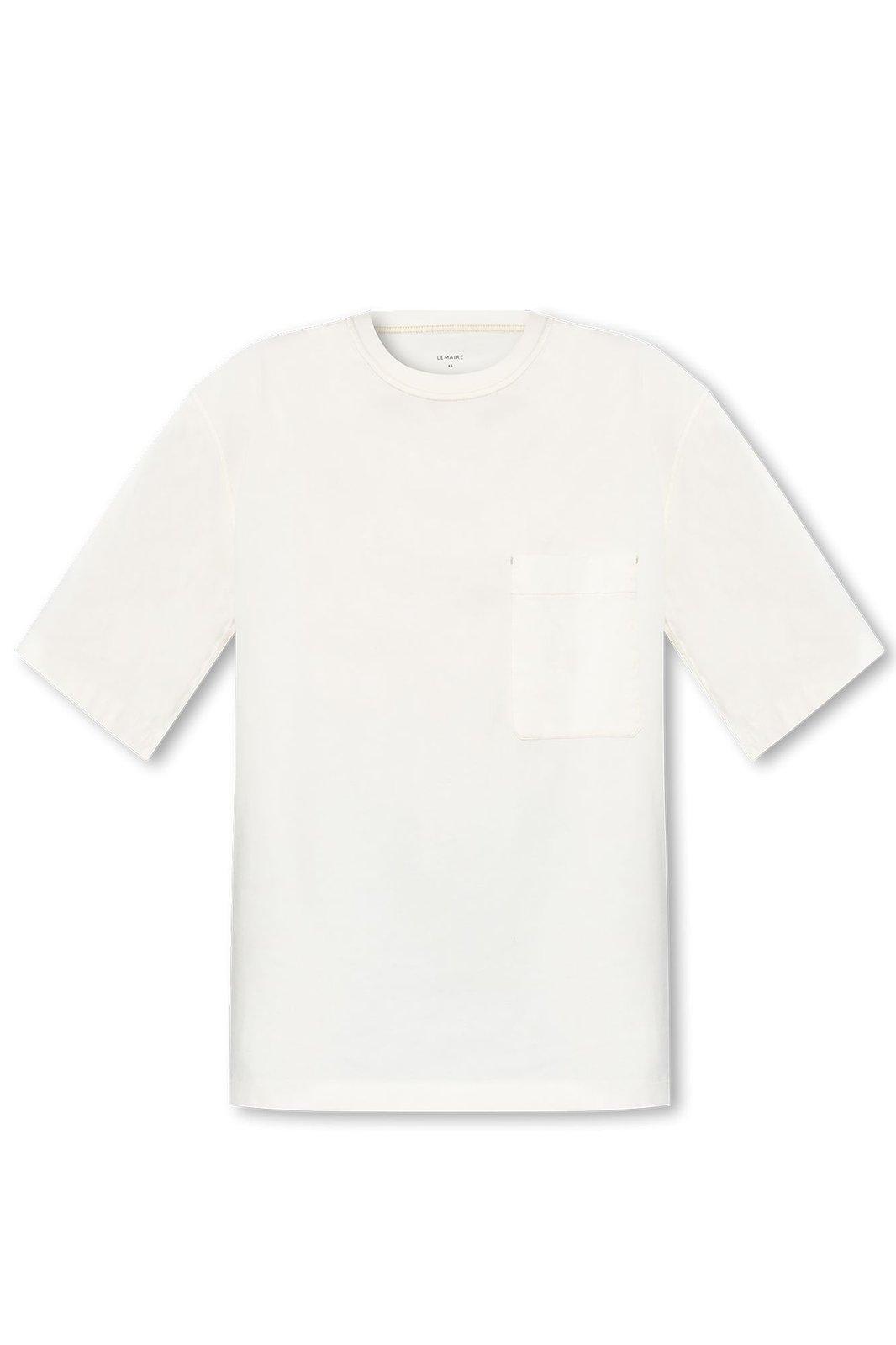 Lemaire Oversized Crewneck T-shirt In Light Vanilla