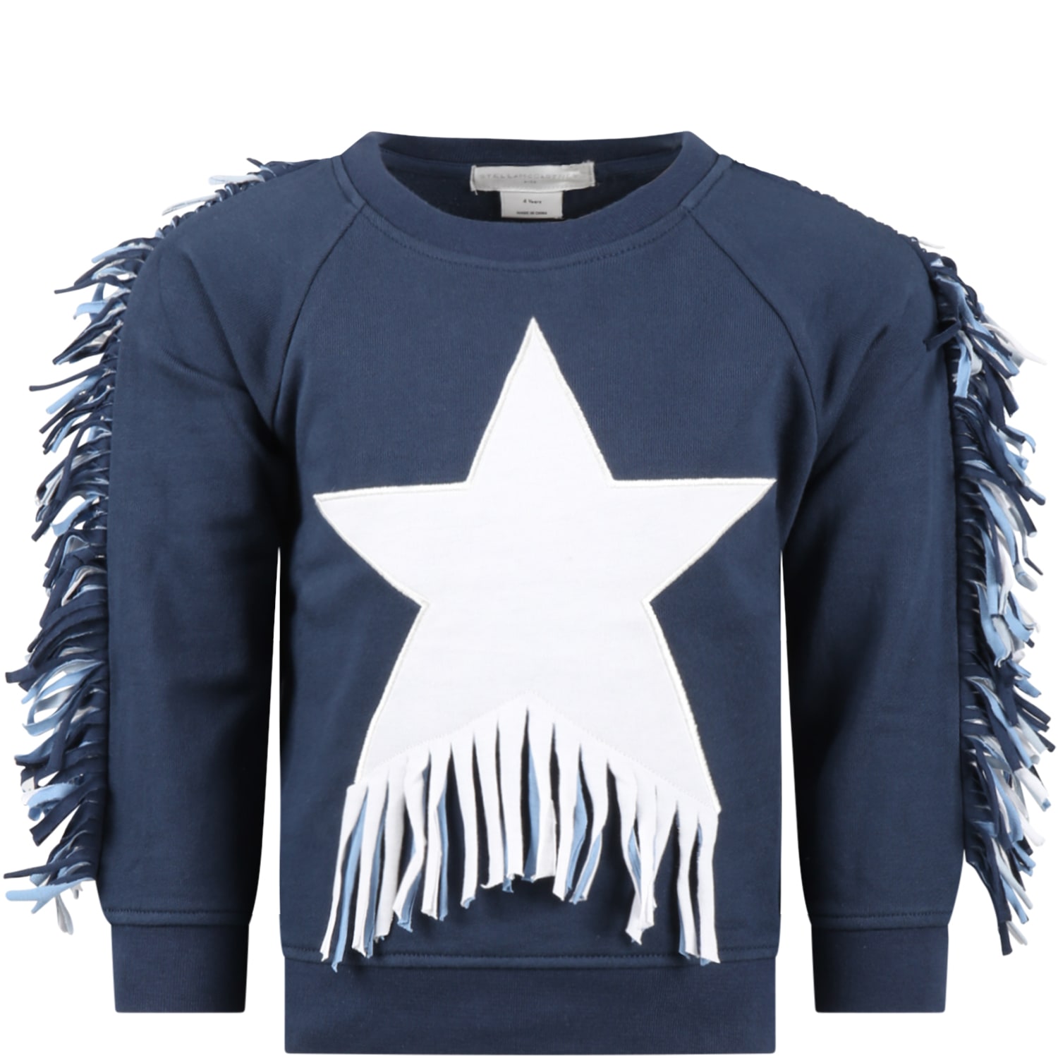 Stella Mccartney Kids' Blue Sweatshirt For Girl With Star In C