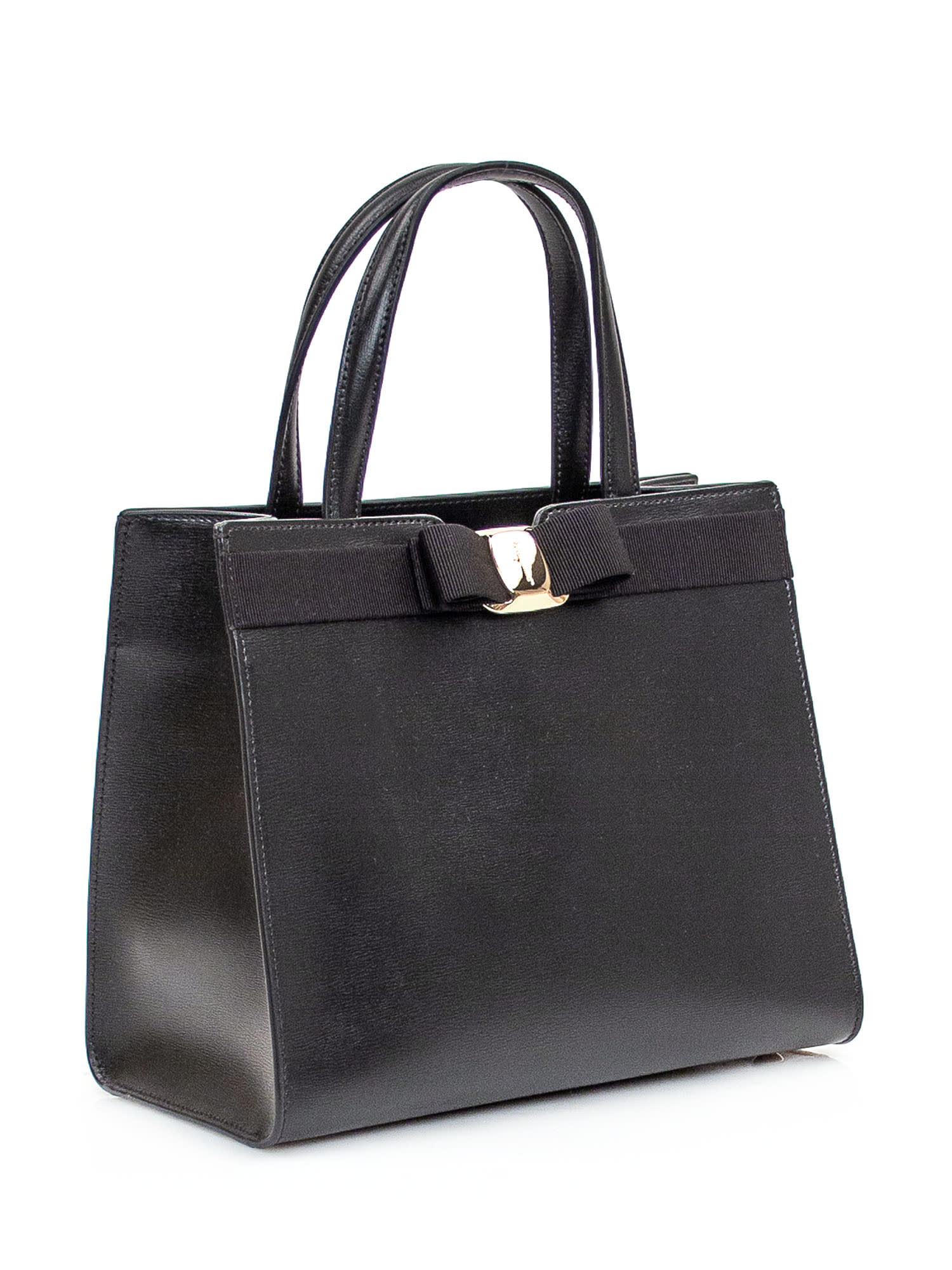 Shop Ferragamo Bow Tote Bag In Nero