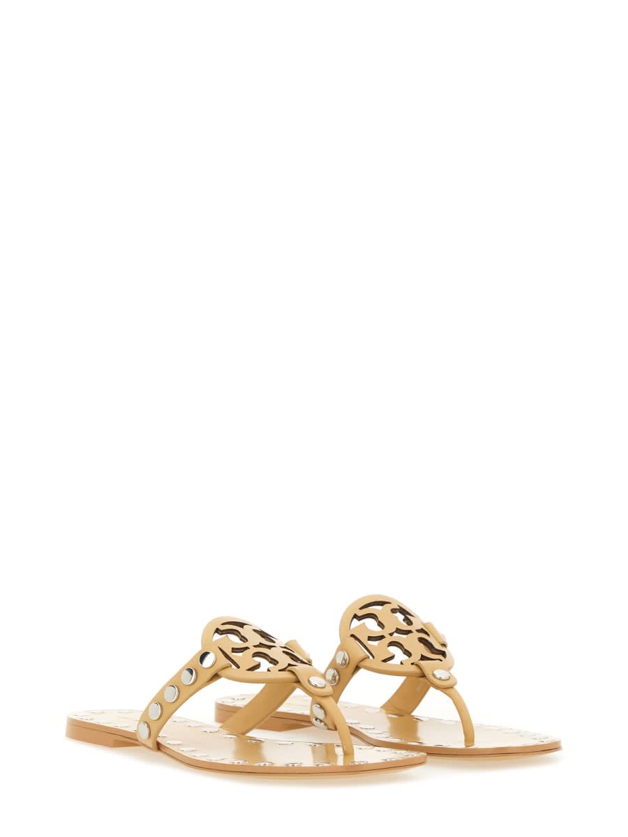 Tory Burch Studded "miller" Sandal In Neutral