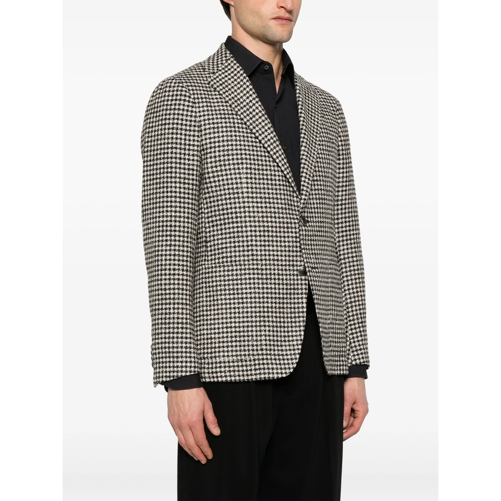 Tagliatore Gingham Check-pattern Blazer In Black