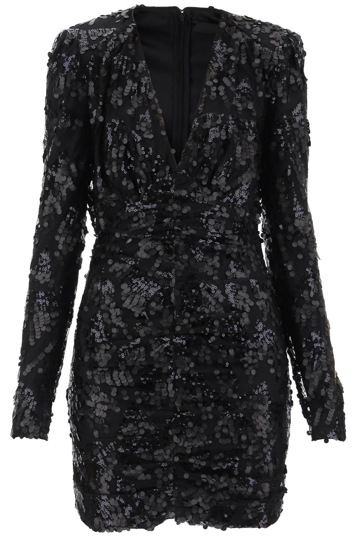 Shop Rotate Birger Christensen Sequined Mini Dress In Black Comb (black)