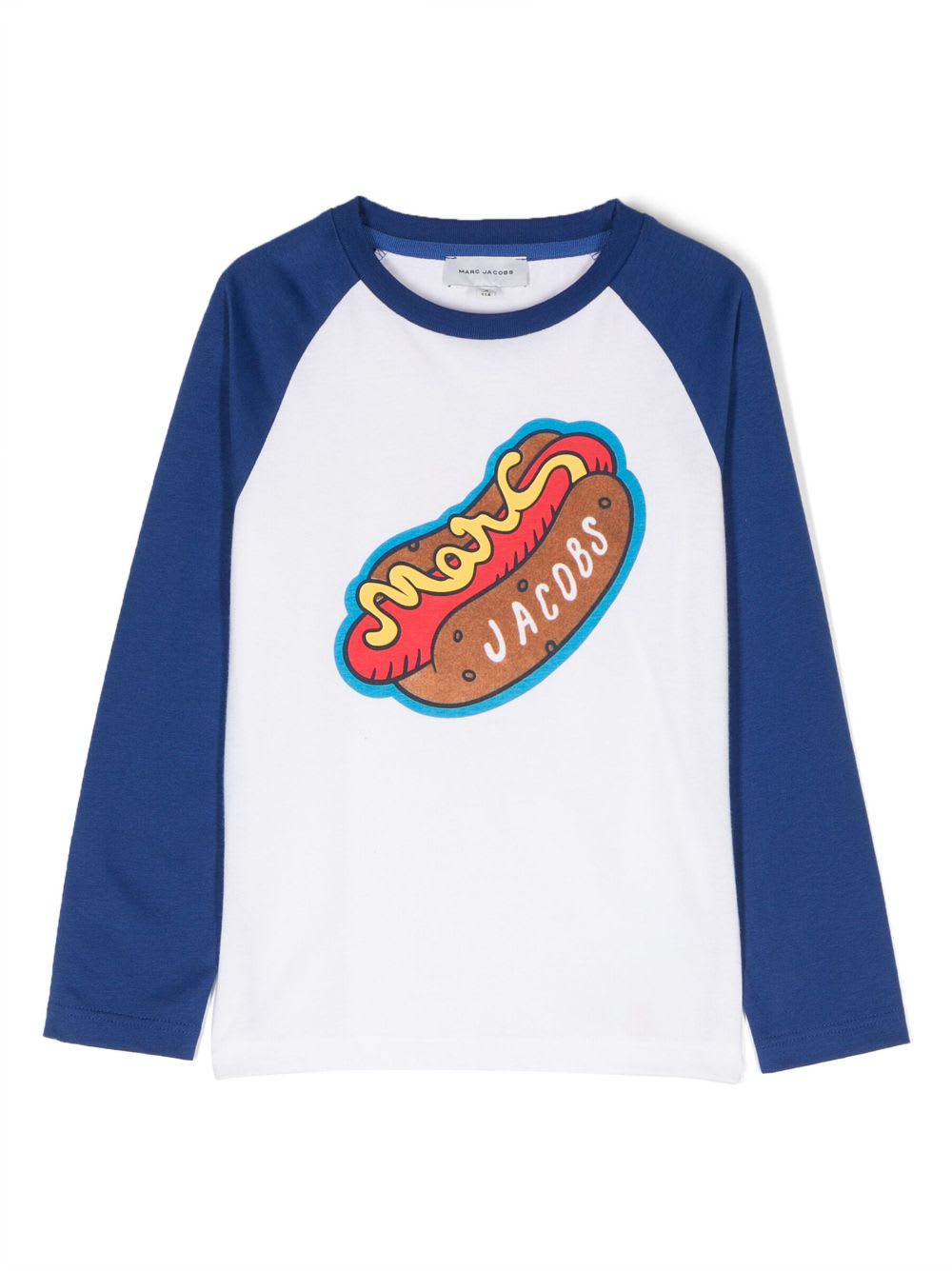 Shop Little Marc Jacobs Marc Jacobs T-shirt Bianca Con Pannelli A Contrasto In Jersey Di Cotone Bambino In Bianco