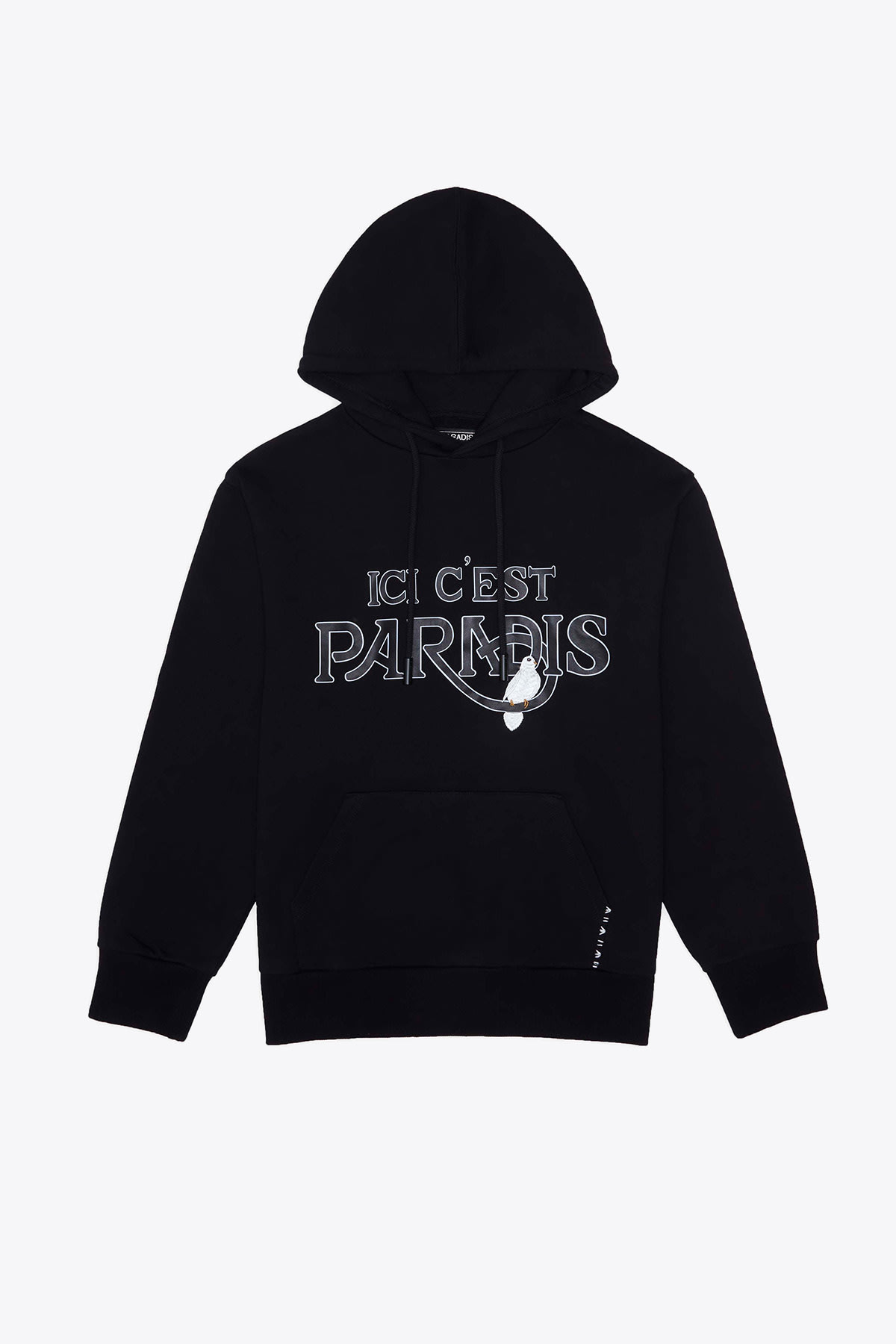3.Paradis Hooded Sweater Black cotton hoodie with slogan PSG collab