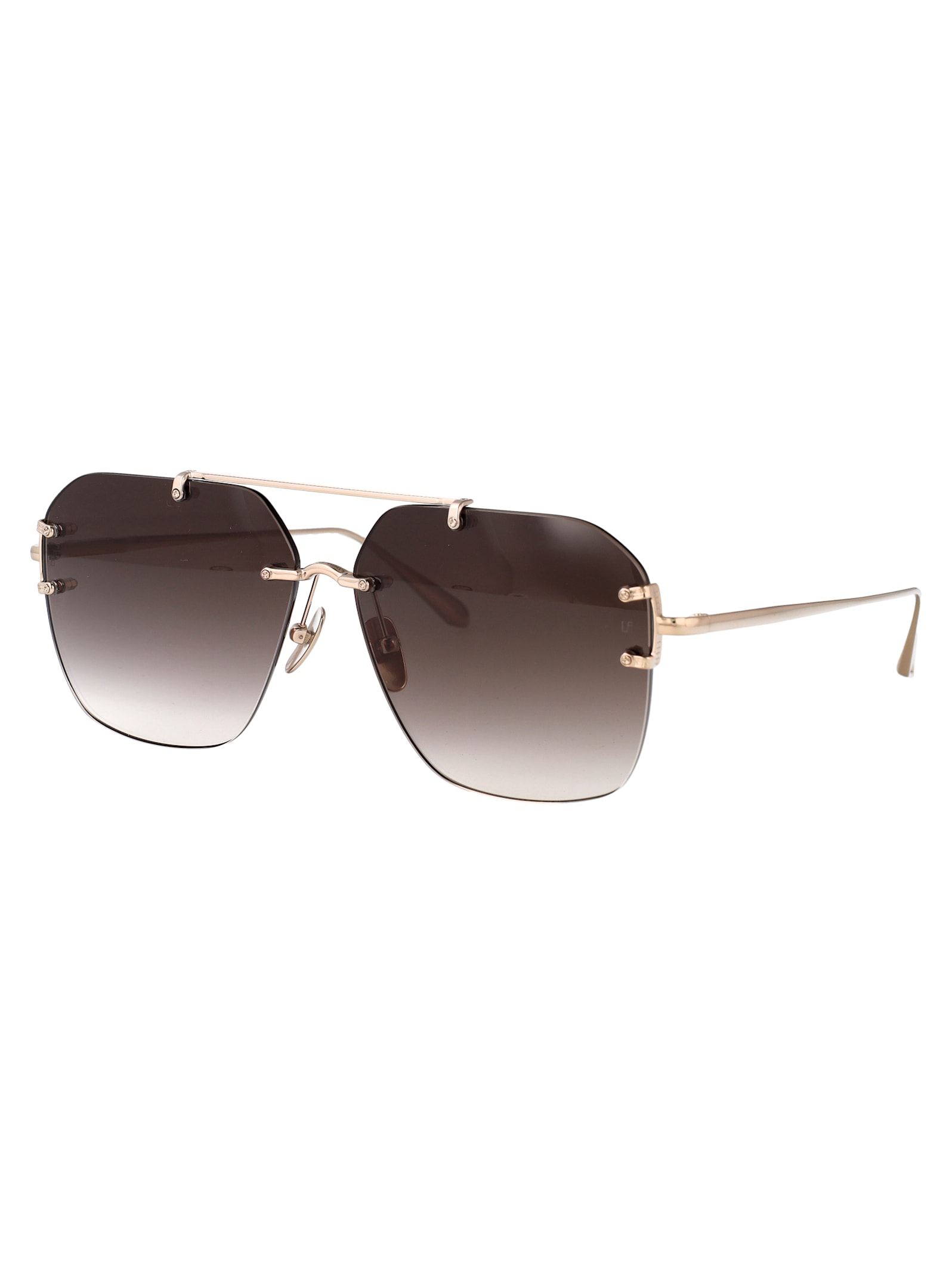 Linda Farrow Reyner Navigator-frame Sunglasses In Brown