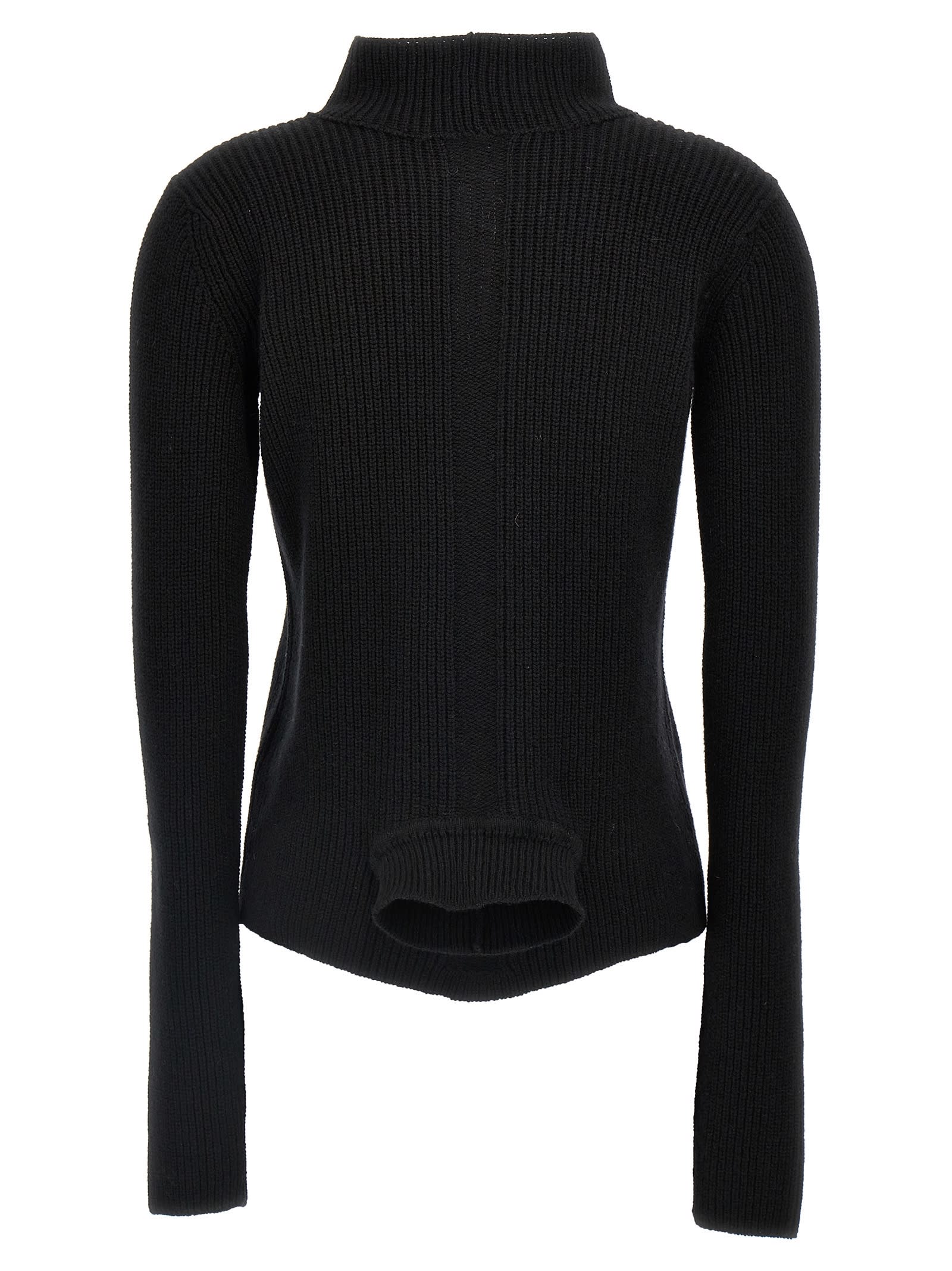 Rick Owens Black Porterville Headon Dbl Lupetto Turtleneck