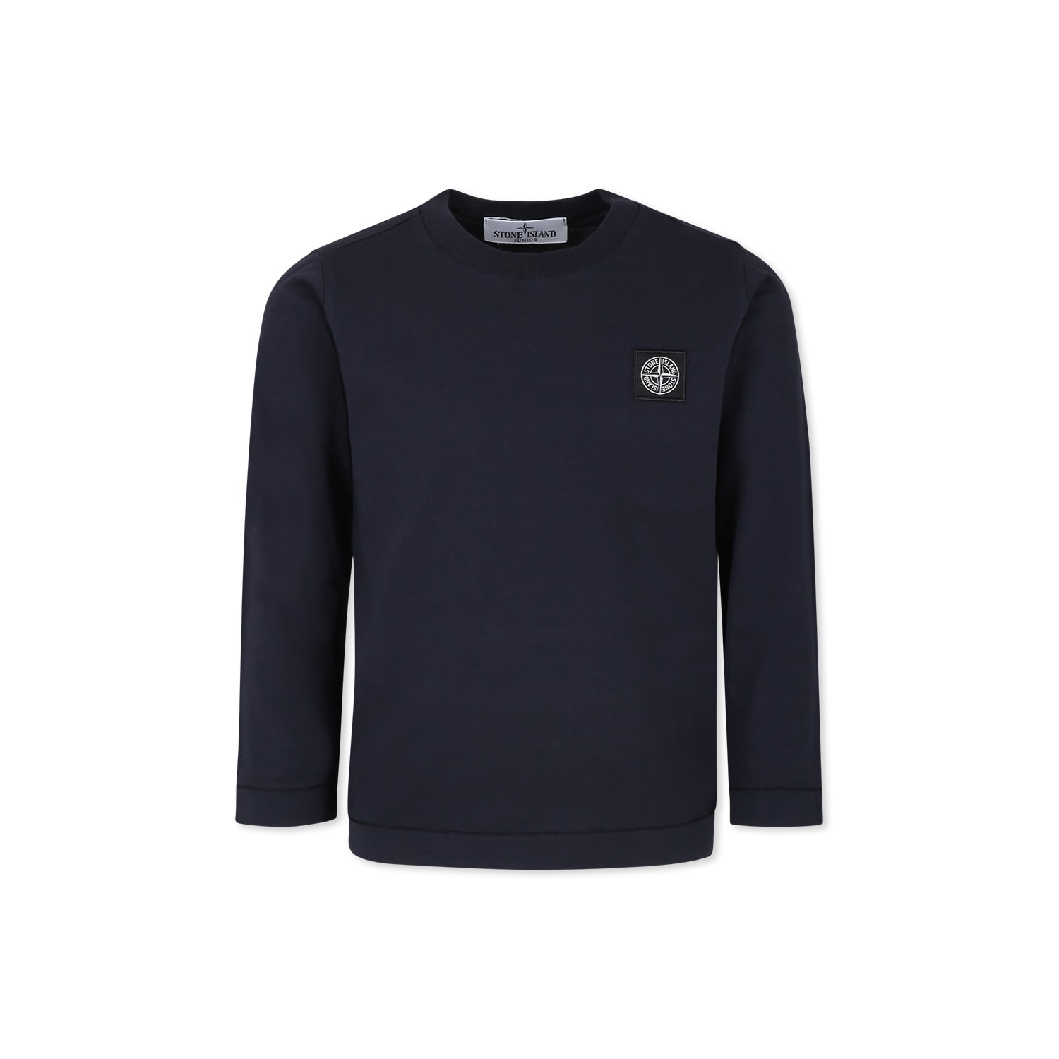 Stone Island Compass-motif Cotton Sweatshirt In Blue