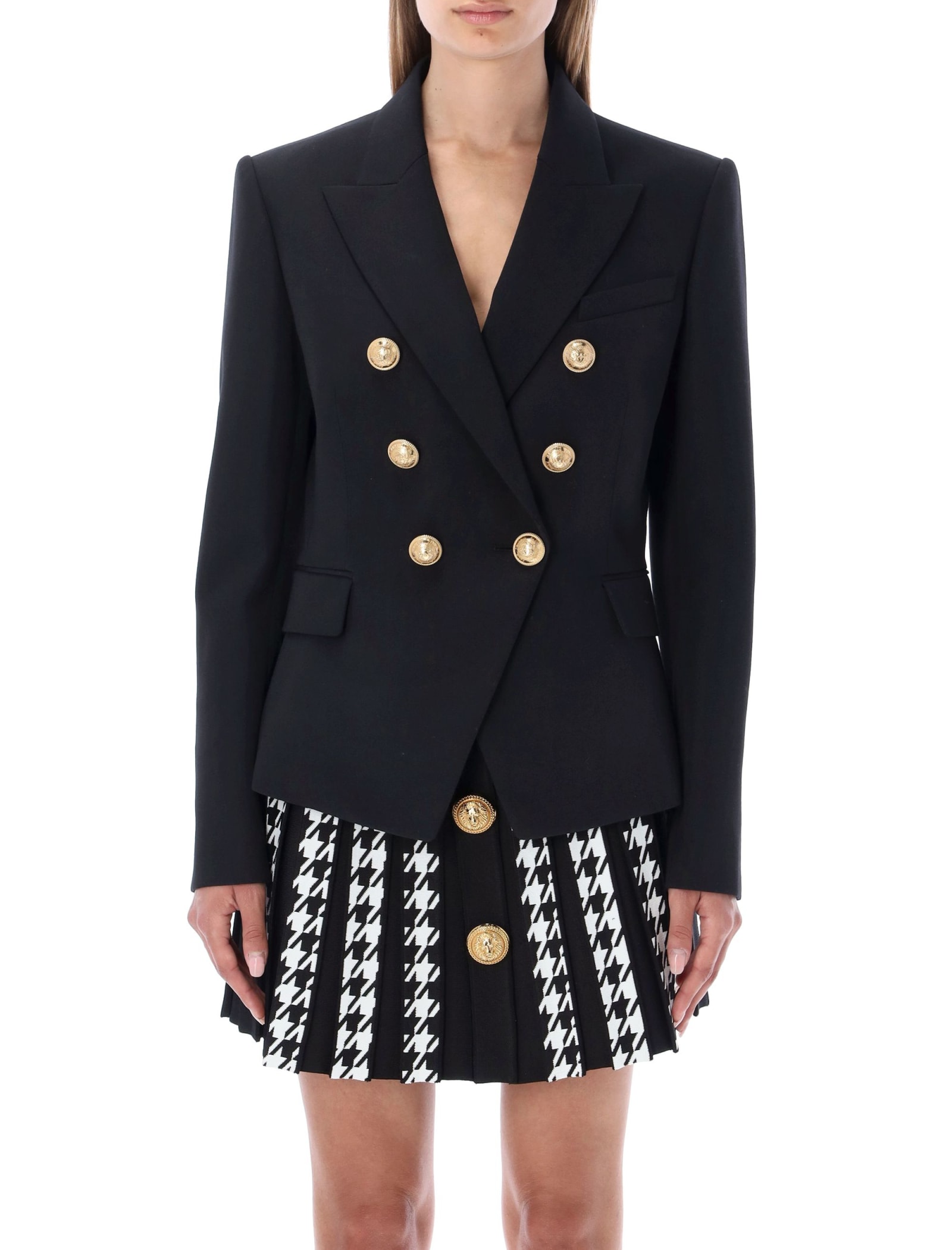 Balmain Wool Blazer With Double-breasted Buttoned Fastening