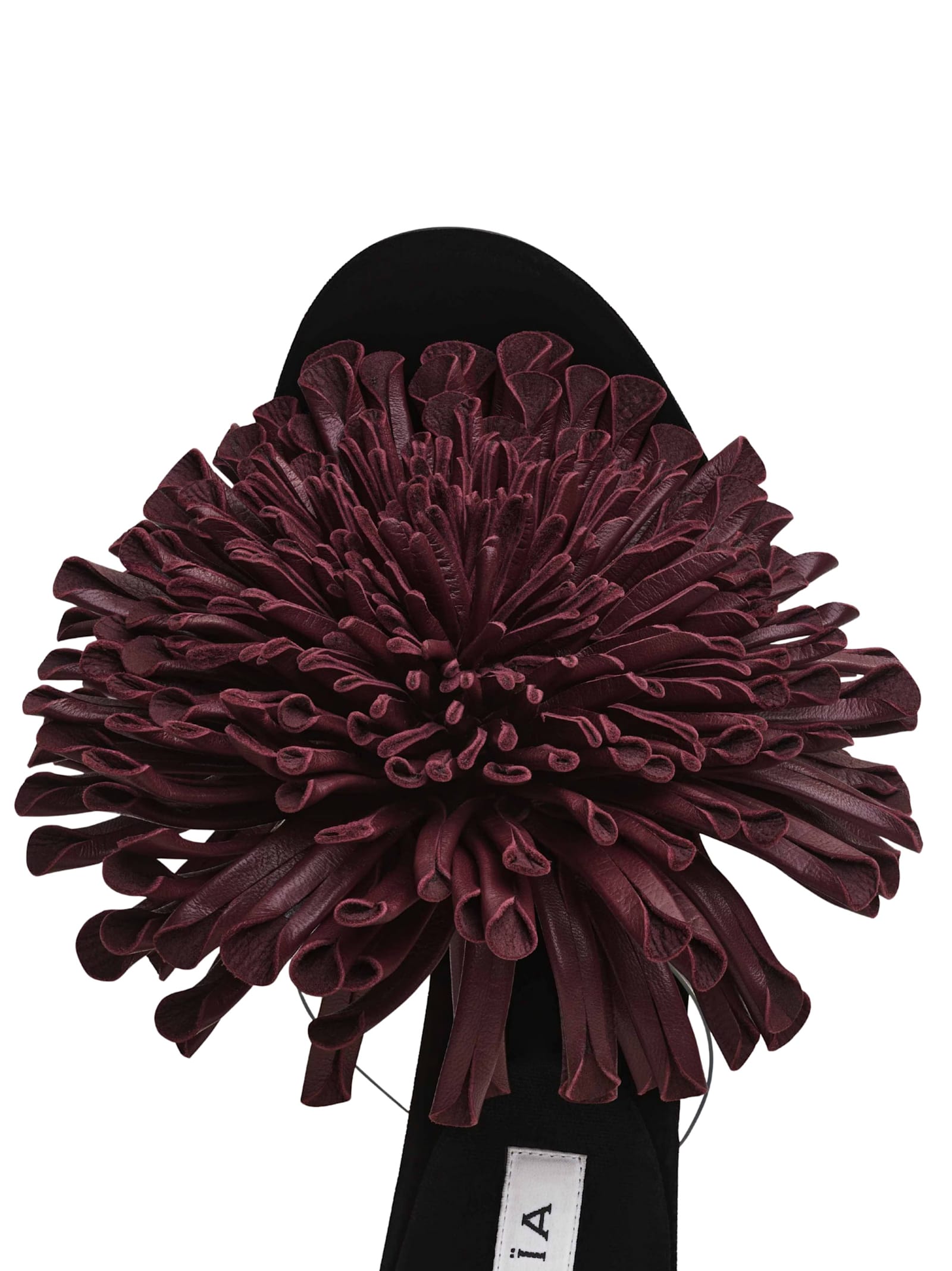 Alaïa Stiletto Heel Asymmetrical Open Toe Sandal In Burgundy