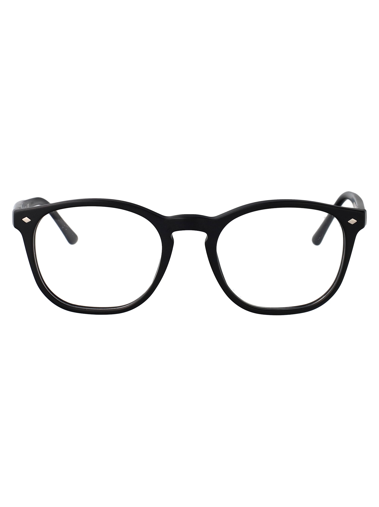 Giorgio Armani Matte Black Acetate Glasses In Black