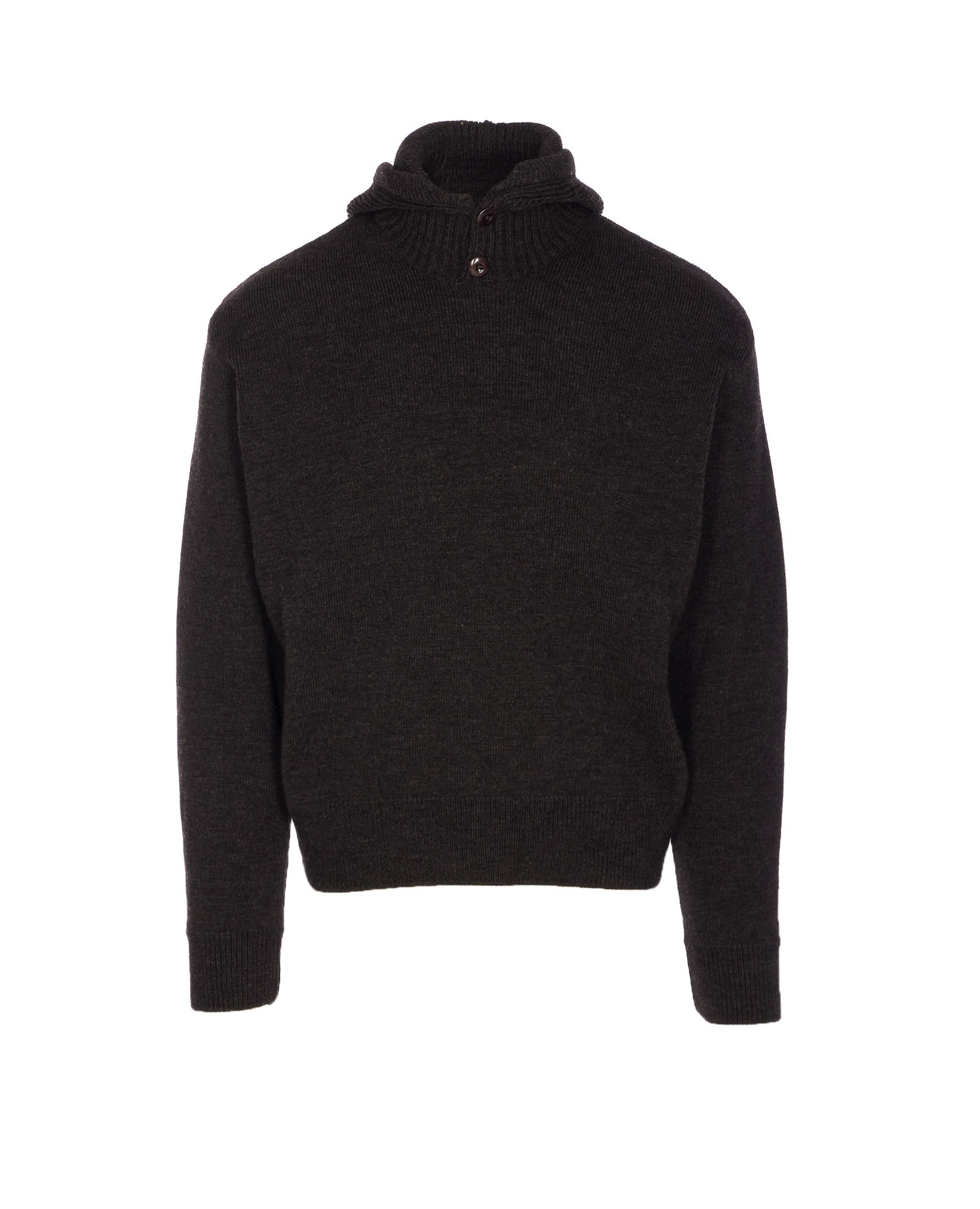 Lemaire Hooded Sweater In Brown