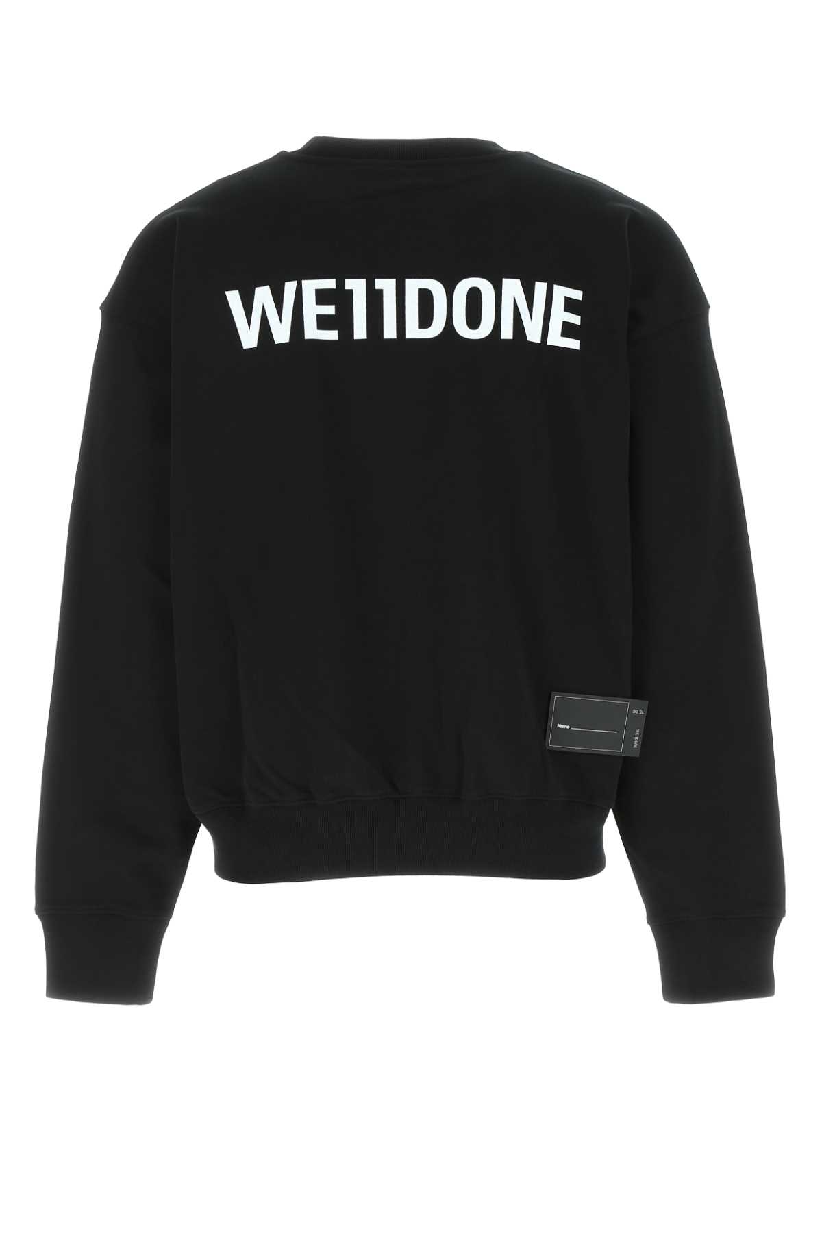We11 Done Black Cotton Oversize Sweatshirt In Bk