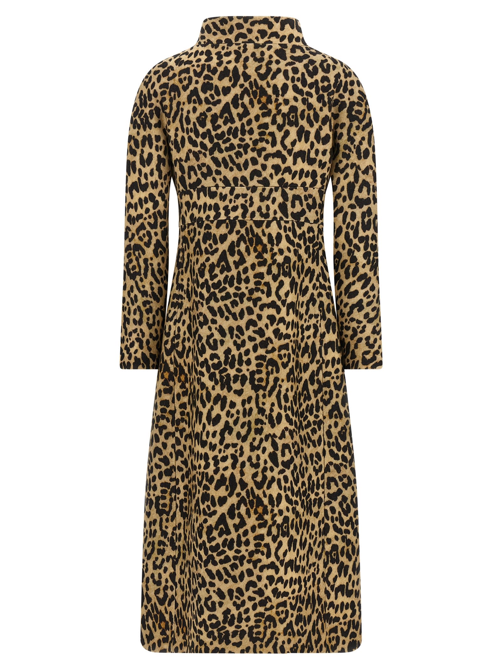 Valentino Leopard Print Belted Coat In Brown