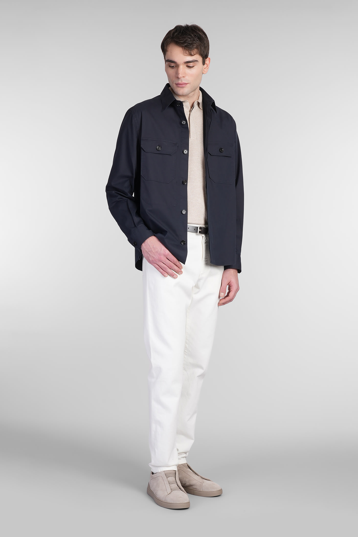 Zegna White Rinse-washed Stretch Cotton Roccia Jeans In White