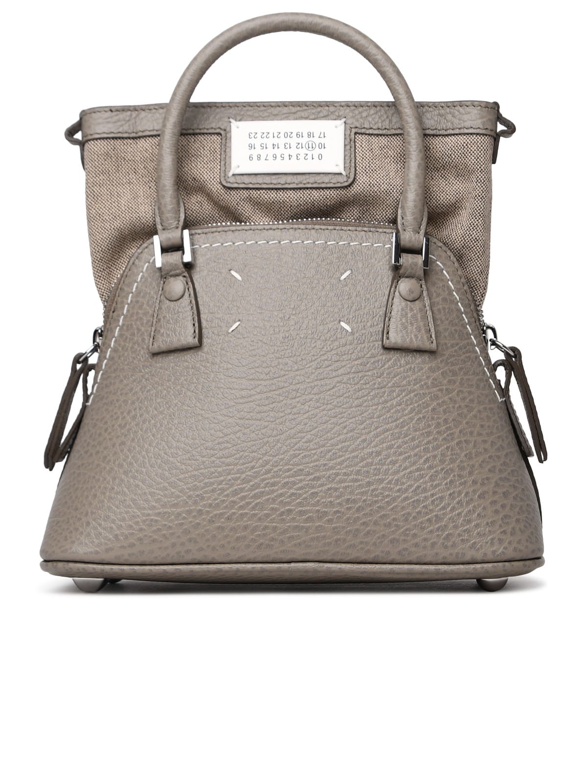 Micro 5ac Classique Bag In Dove-gray Leather