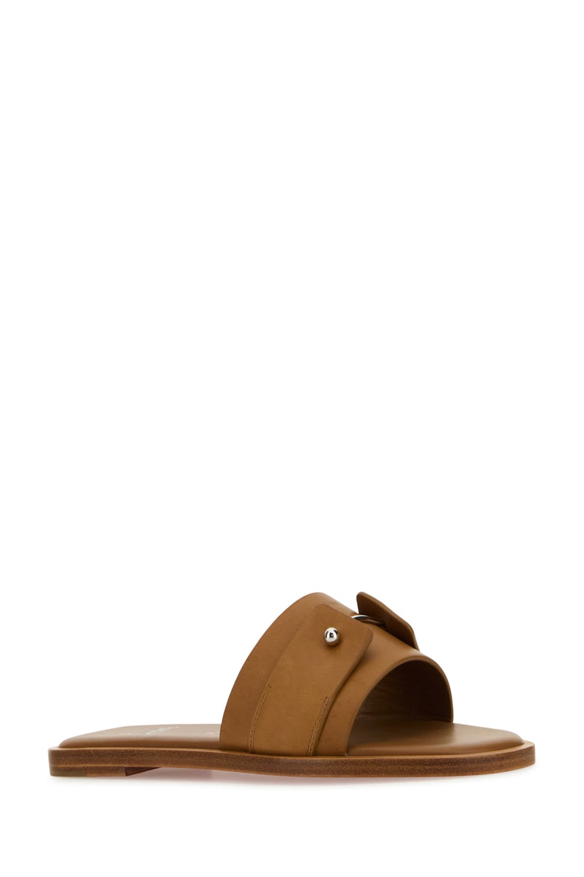 Christian Louboutin Flat Sandals Decorative Studs In Brown