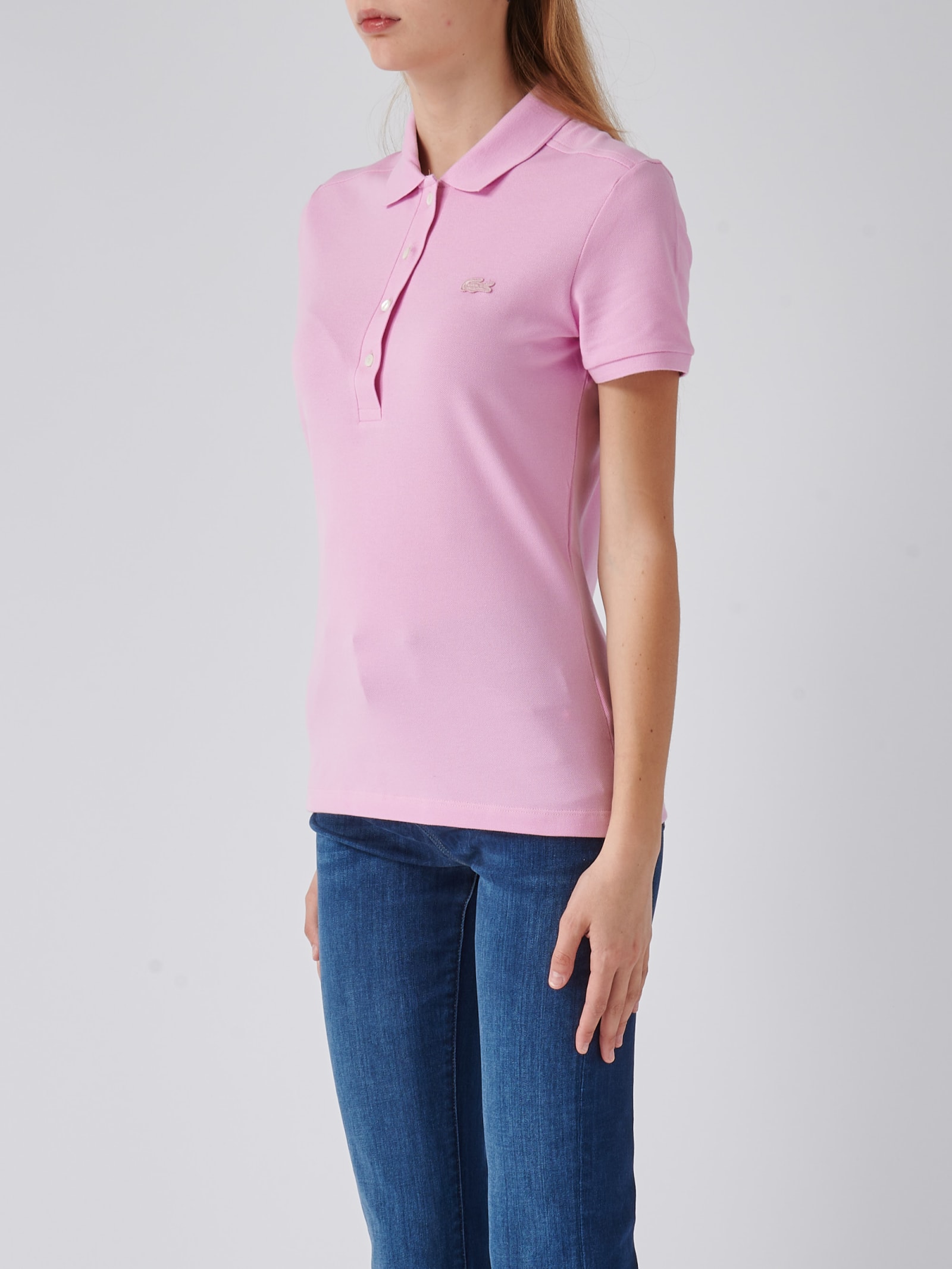 Shop Lacoste Cotton T-shirt In Rosa