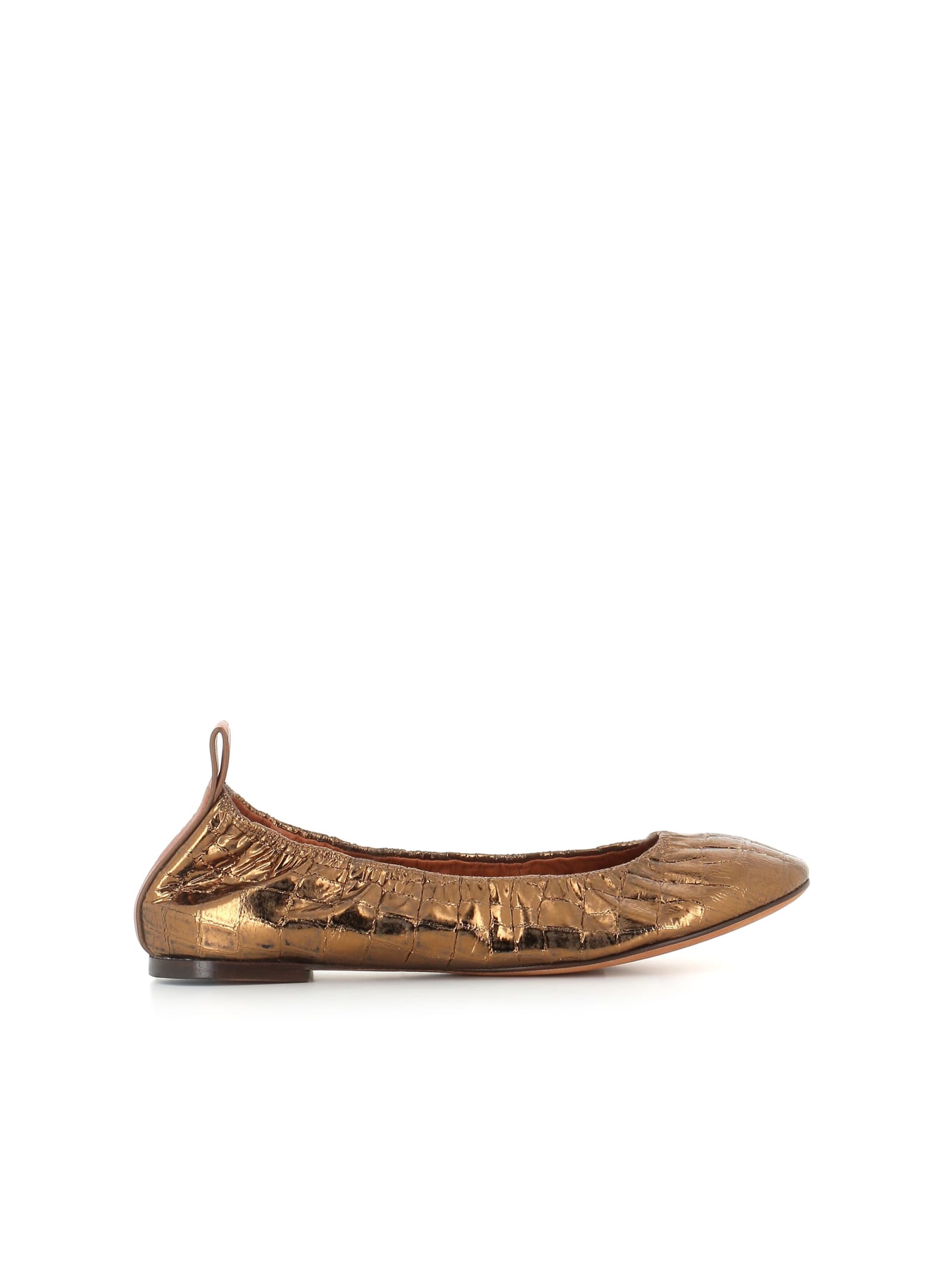 Shop Lanvin Ballerin In Gold