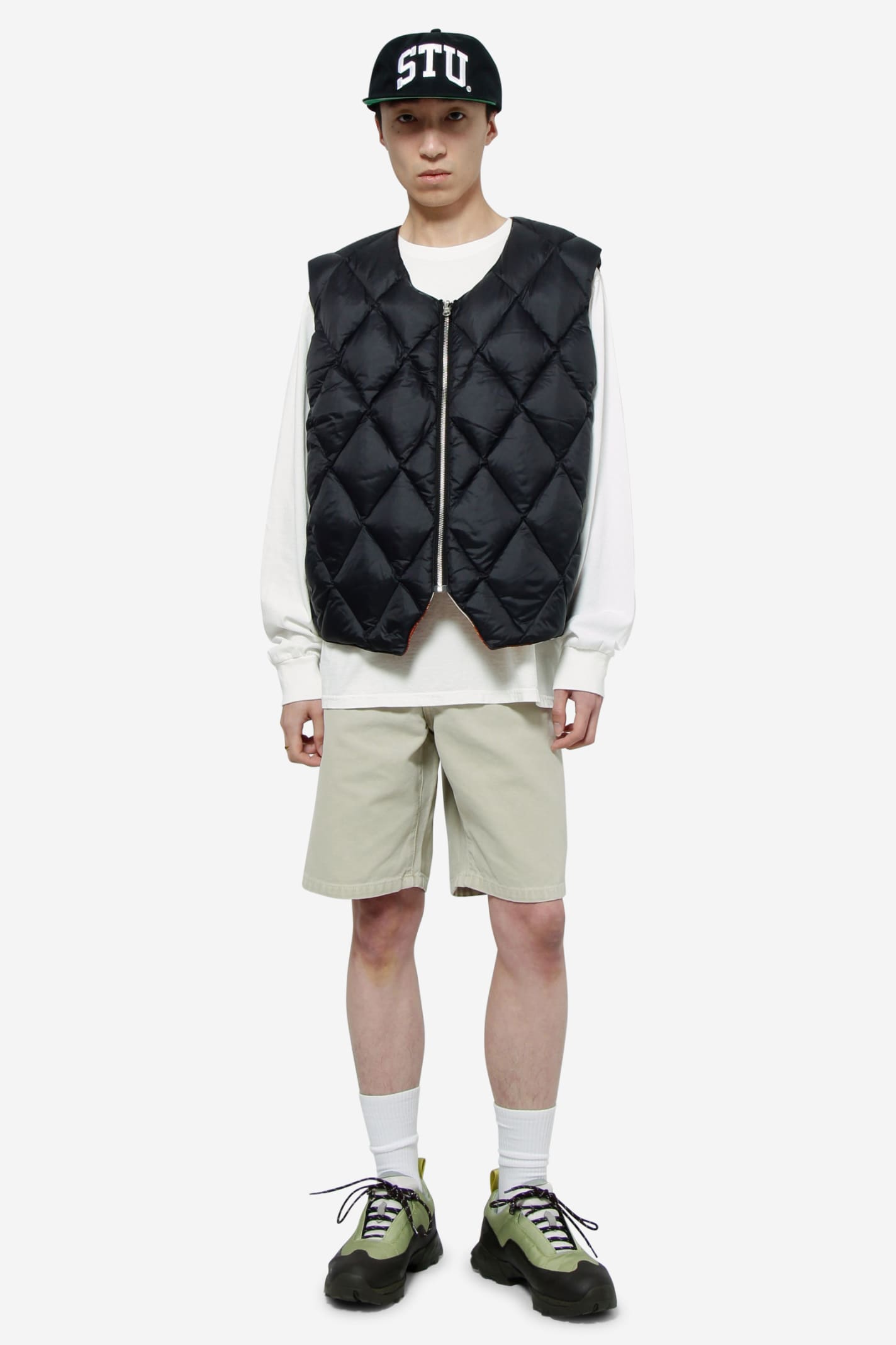 Shop Stussy Reversible Quilted Vest In Brown