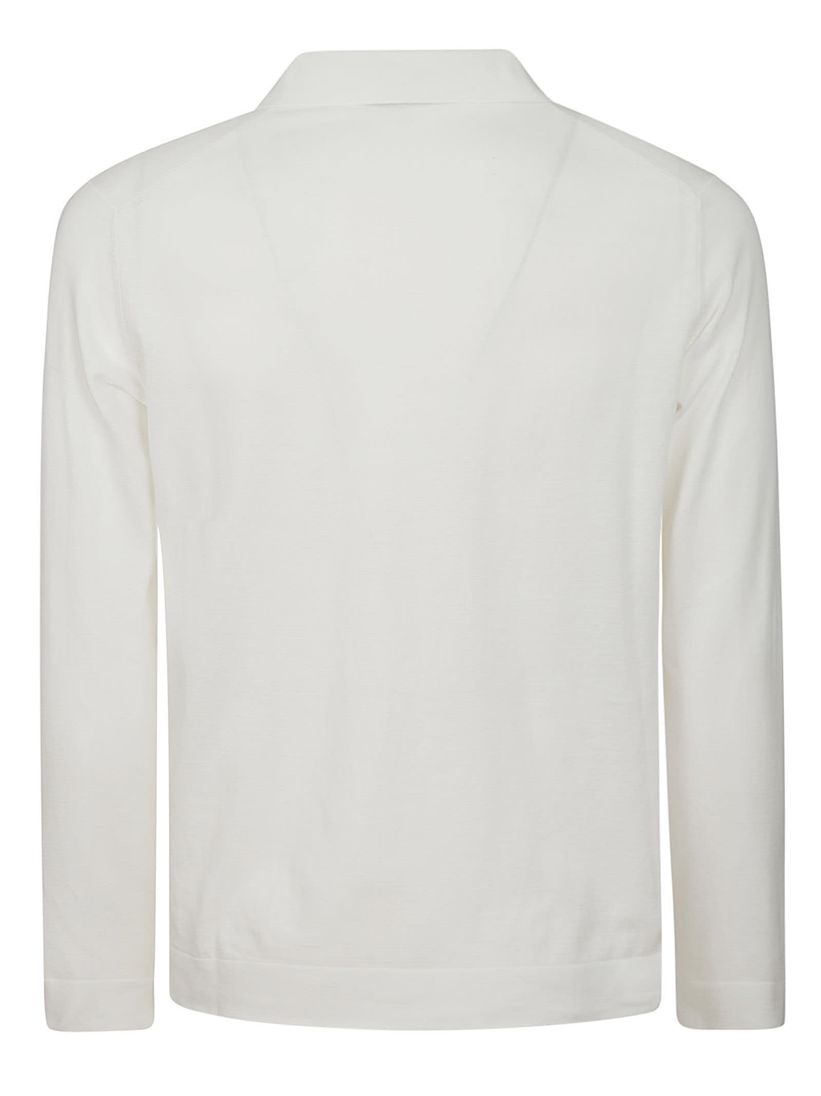 Shop Filippo De Laurentiis Polo Skipper Ls In White Optic