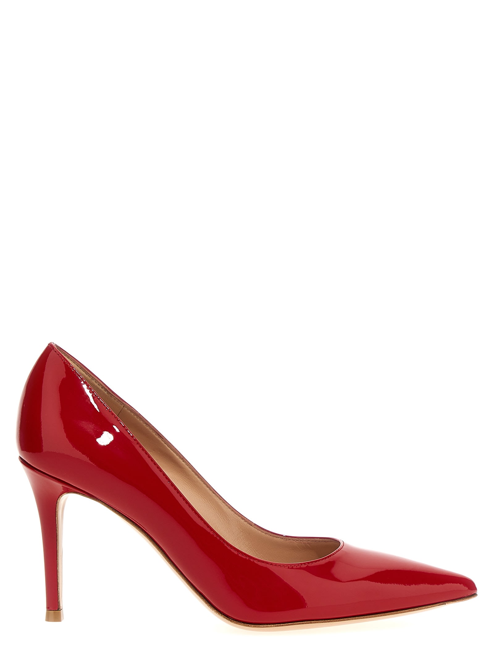 Gianvito Rossi Varnished 85mm Stiletto Pumps In Red