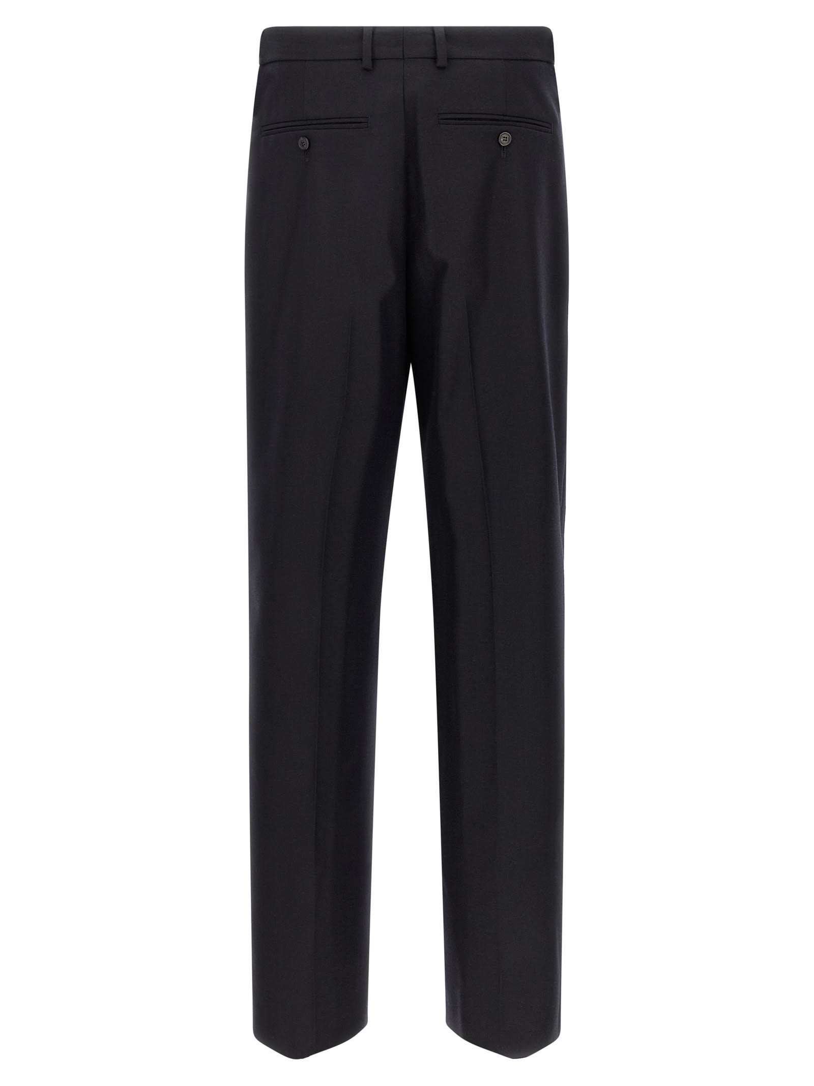 Dries Van Noten Pleated Trousers With Belt Loops And Back Pocket In Black