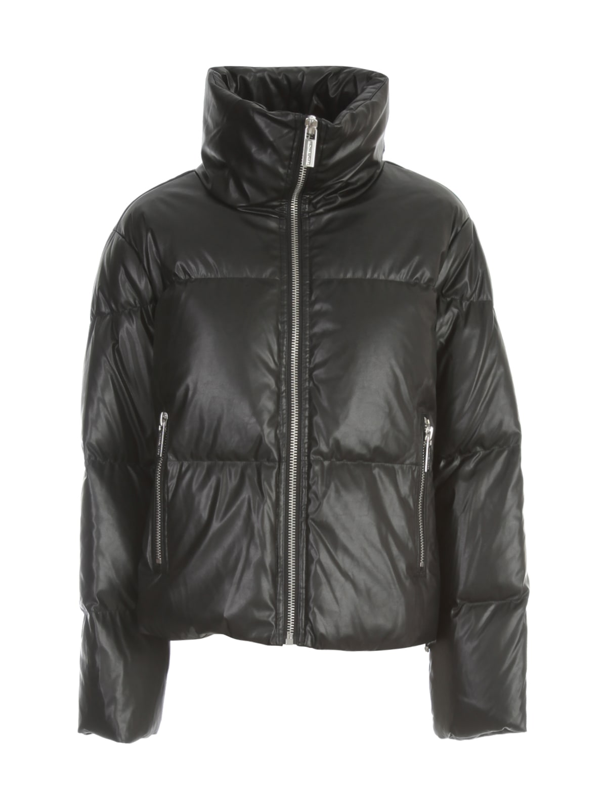 MICHAEL Michael Kors Short Padded Jacket Faux Leather High Neck