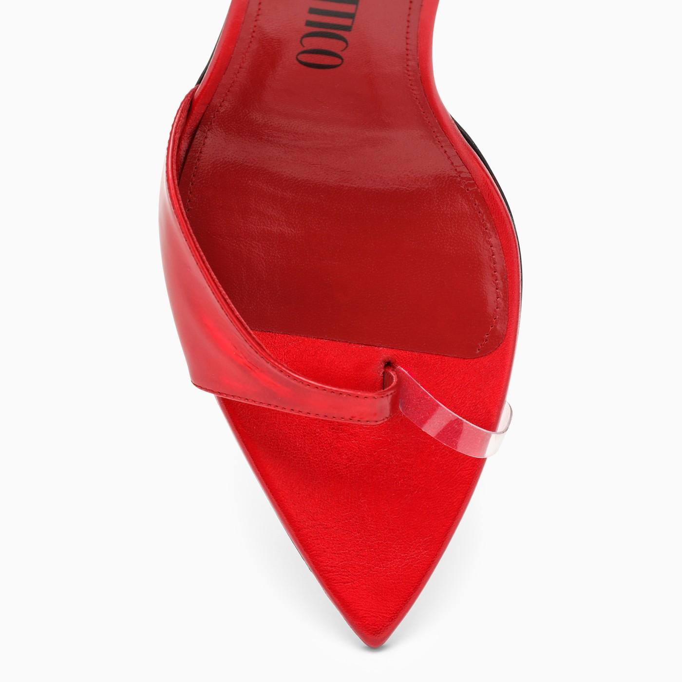Shop Attico Red Gg Asymmetrical Sandal