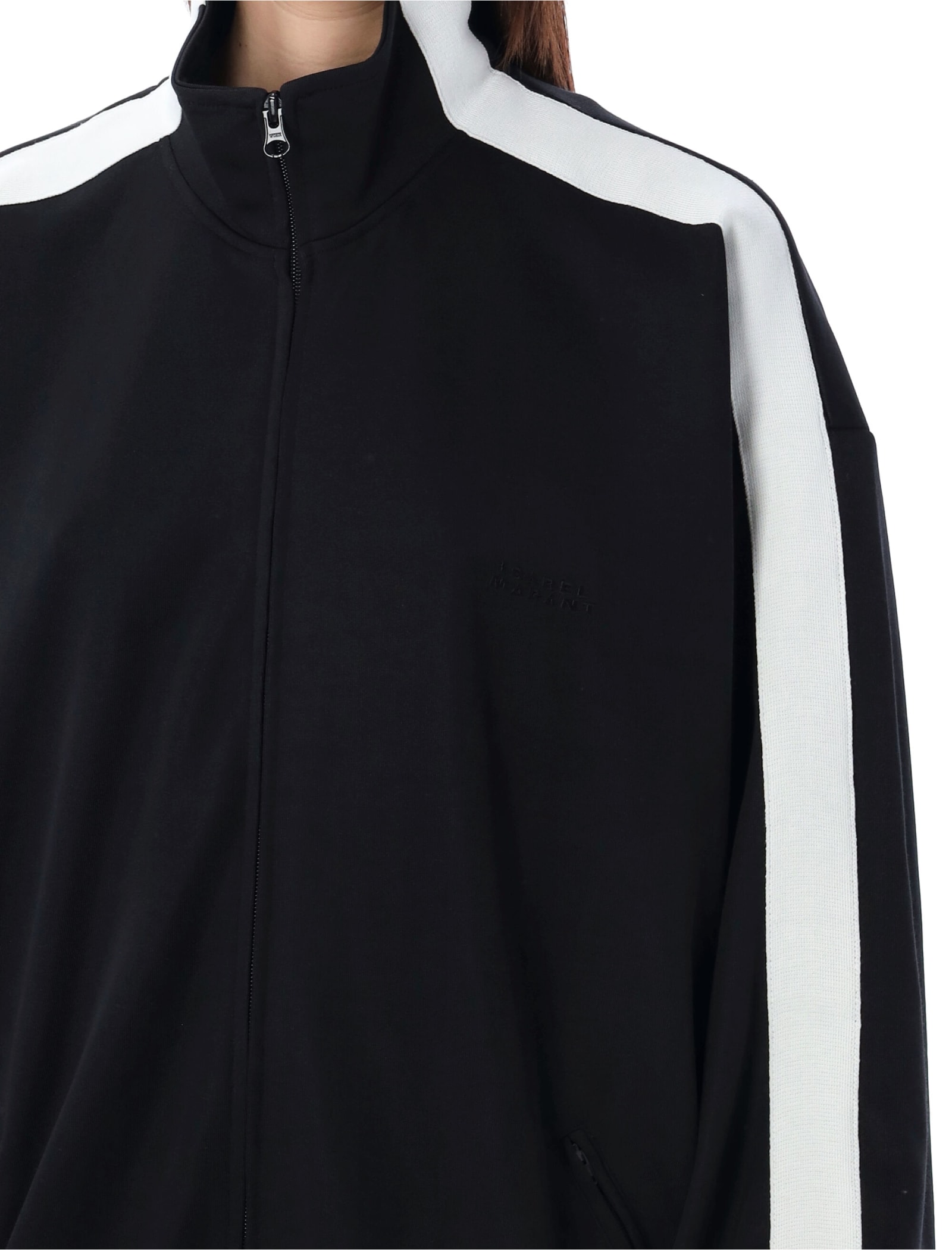 Shop Marant Etoile Oversized Rejane Track Jacket In Black