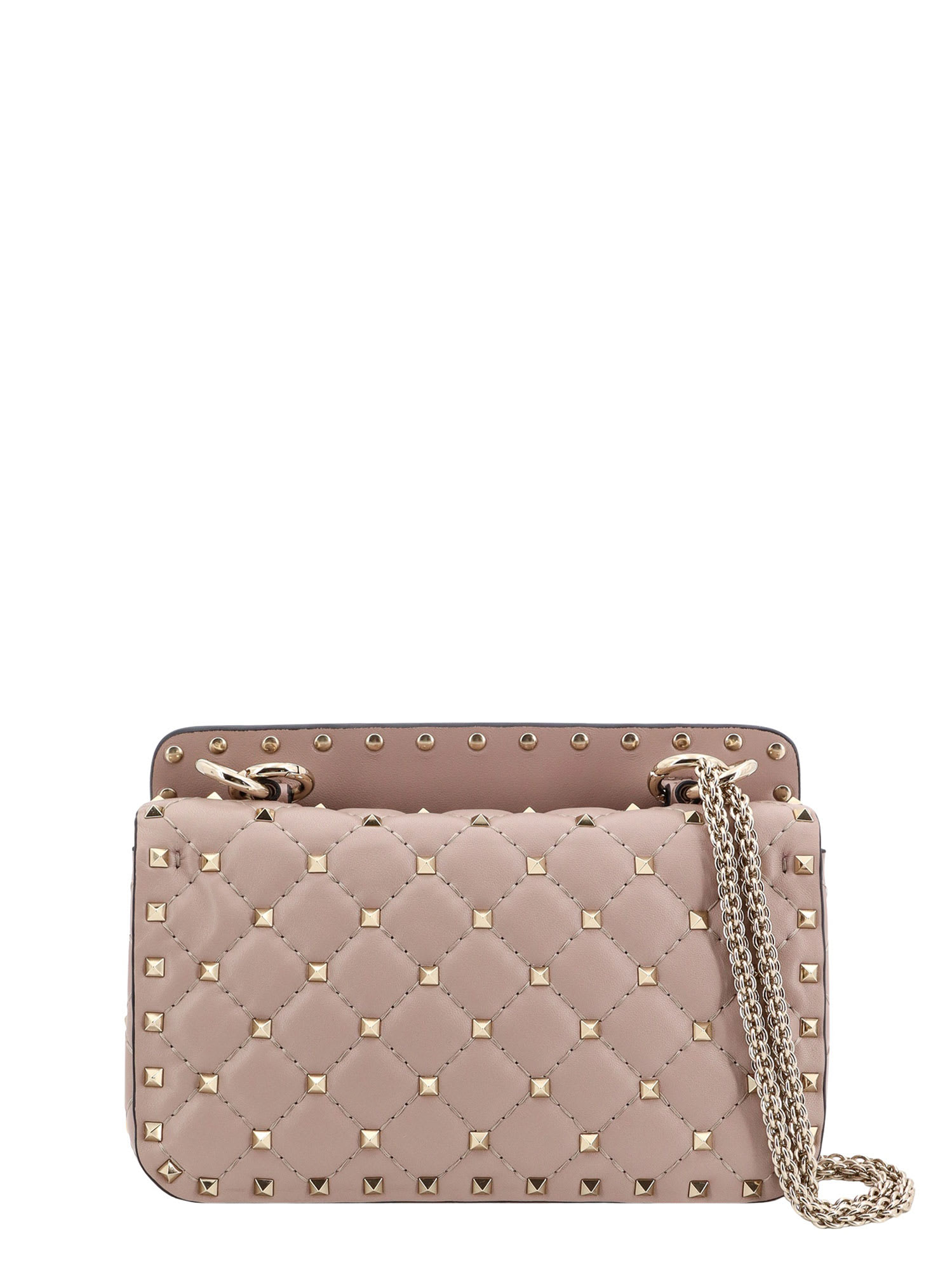 Shop Valentino Rockstud Spike Shoulder Strap In Poudre