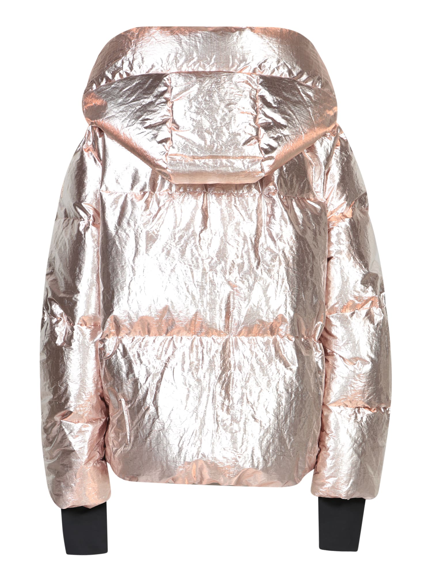 Shop Moncler Trevelin Metallic Pink Bomber Down Jacket