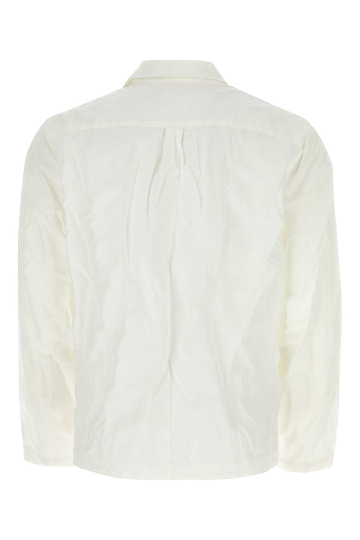 Orlebar Brown White Cotton Blend Roland Shirt In Seamist