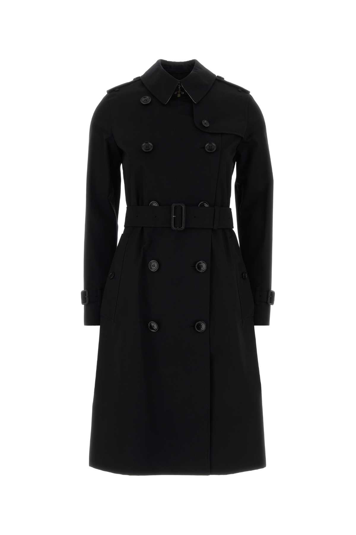 Burberry Black Gabardine Trench Coat
