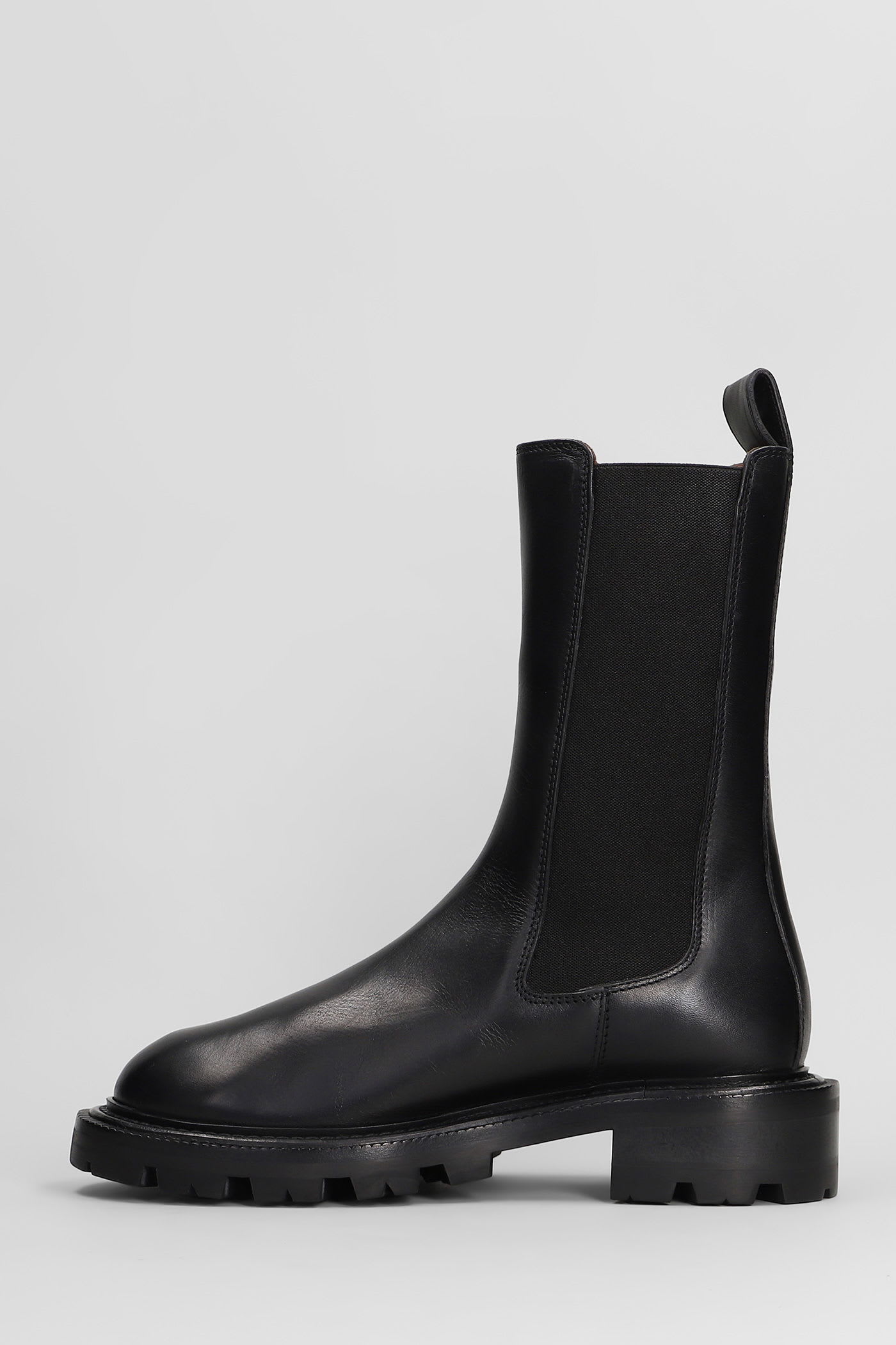 Paris Texas Napa Chelsea Boot Combat Boots In Black Leather In Black