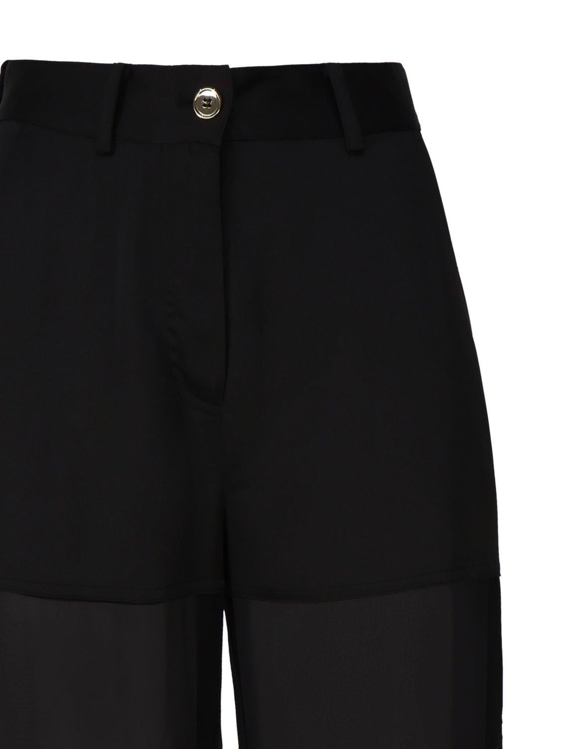 Shop Pinko Georgette-crepe Mid-rise Cargo Trousers In Black