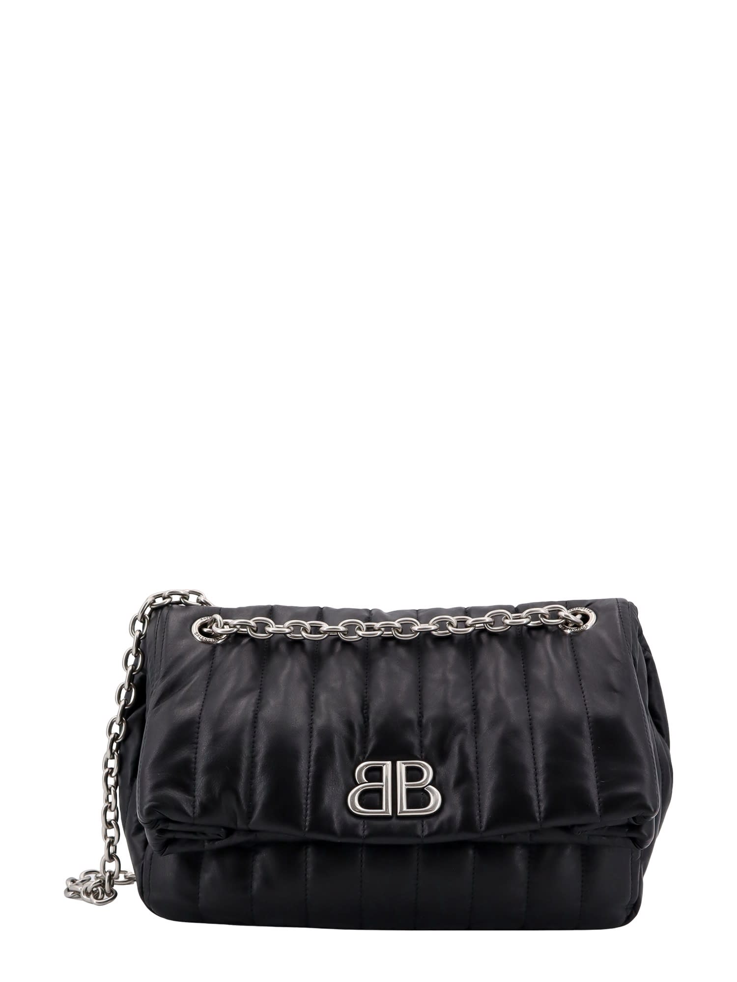 Shop Balenciaga Monaco Piccola Shoulder Bag In Black