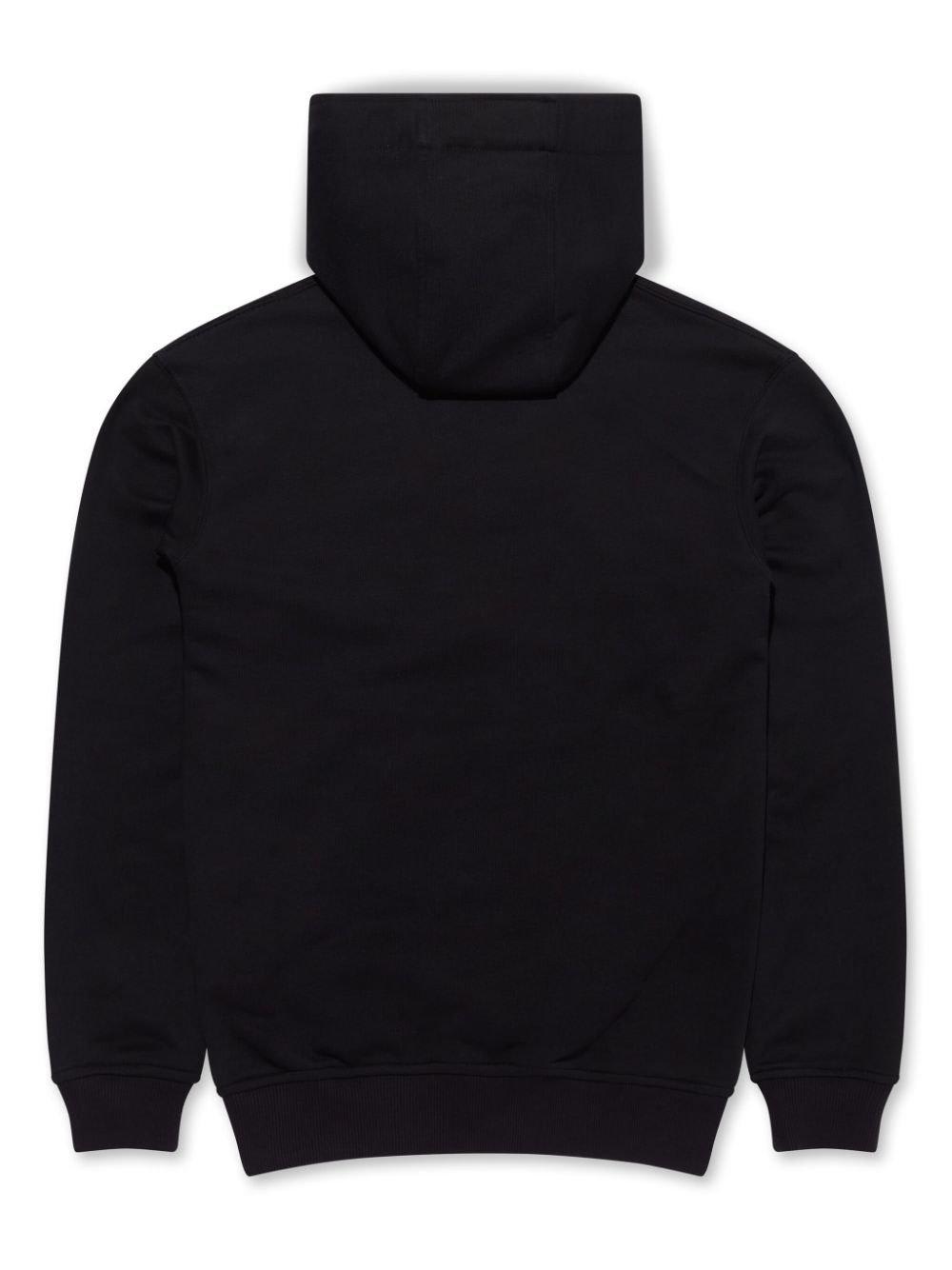 Shop Comme Des Garçons X Lacoste Logo Patch Drawstring Hoodie In Black