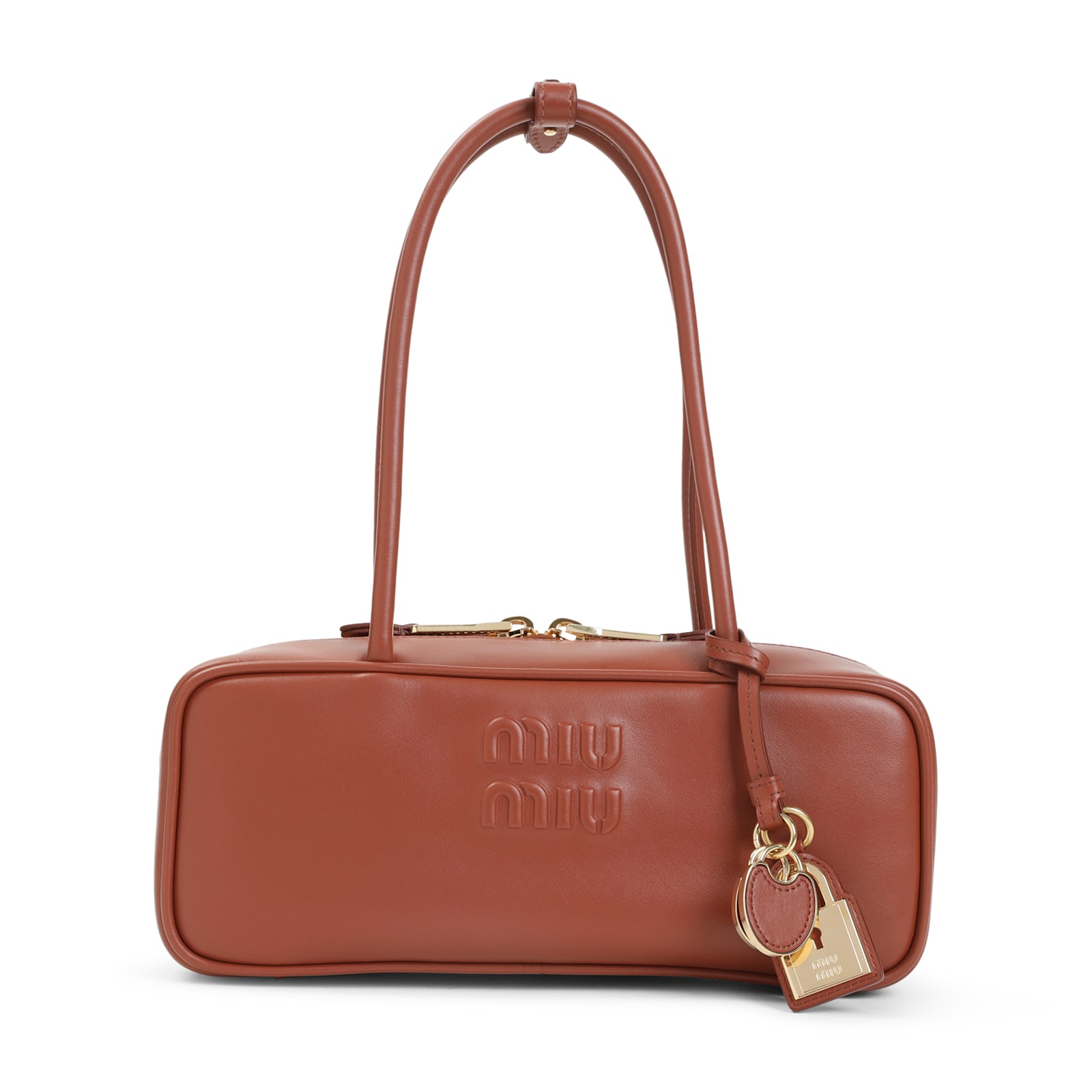 Miu Miu Beau Leather Bag In Brown