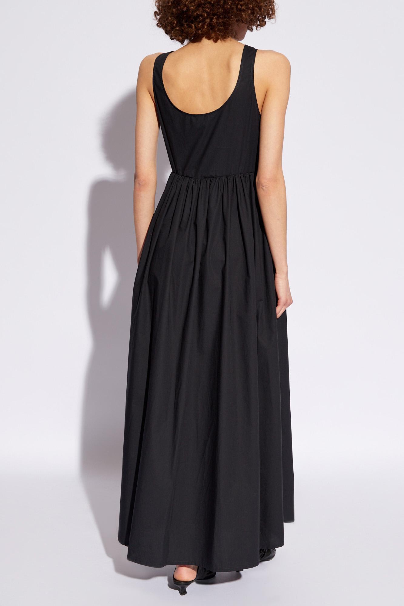 Shop Emporio Armani Sleeveless Dress In Blu Navy