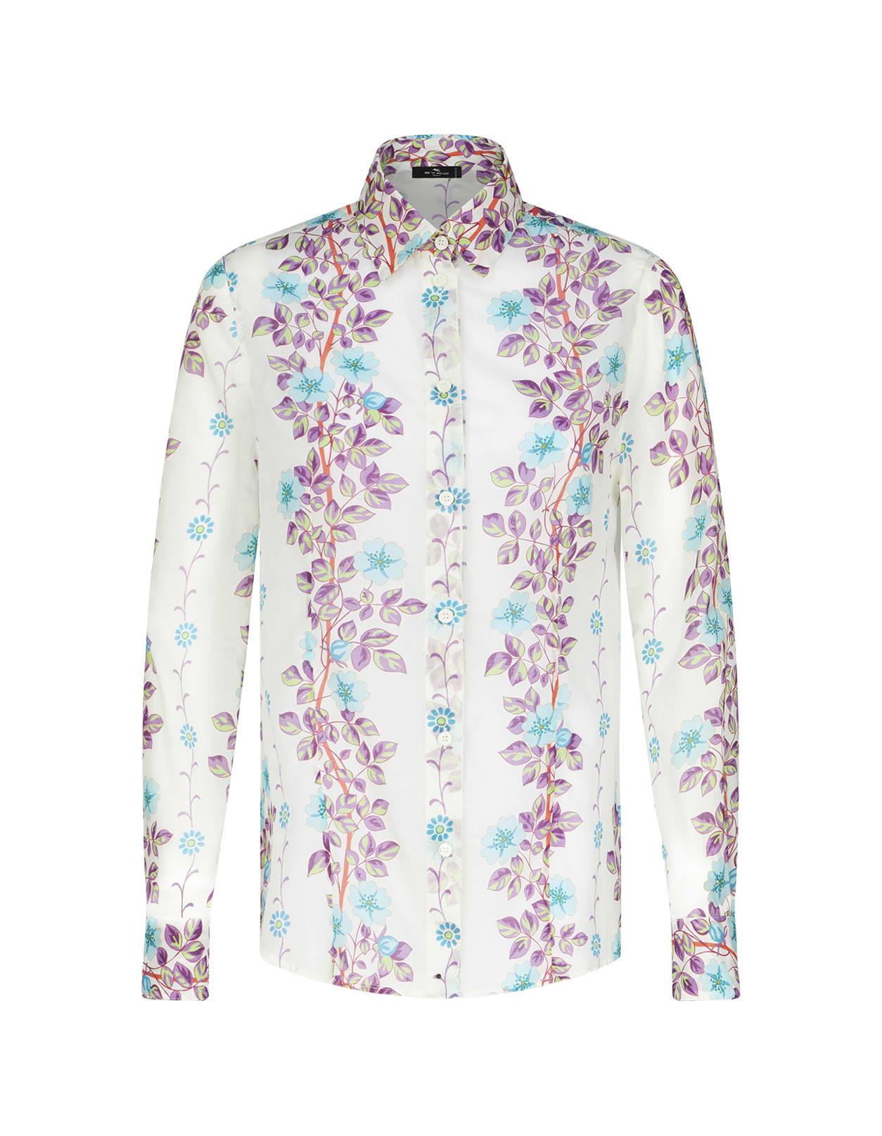 Etro White Shirt With Placed Floral Print