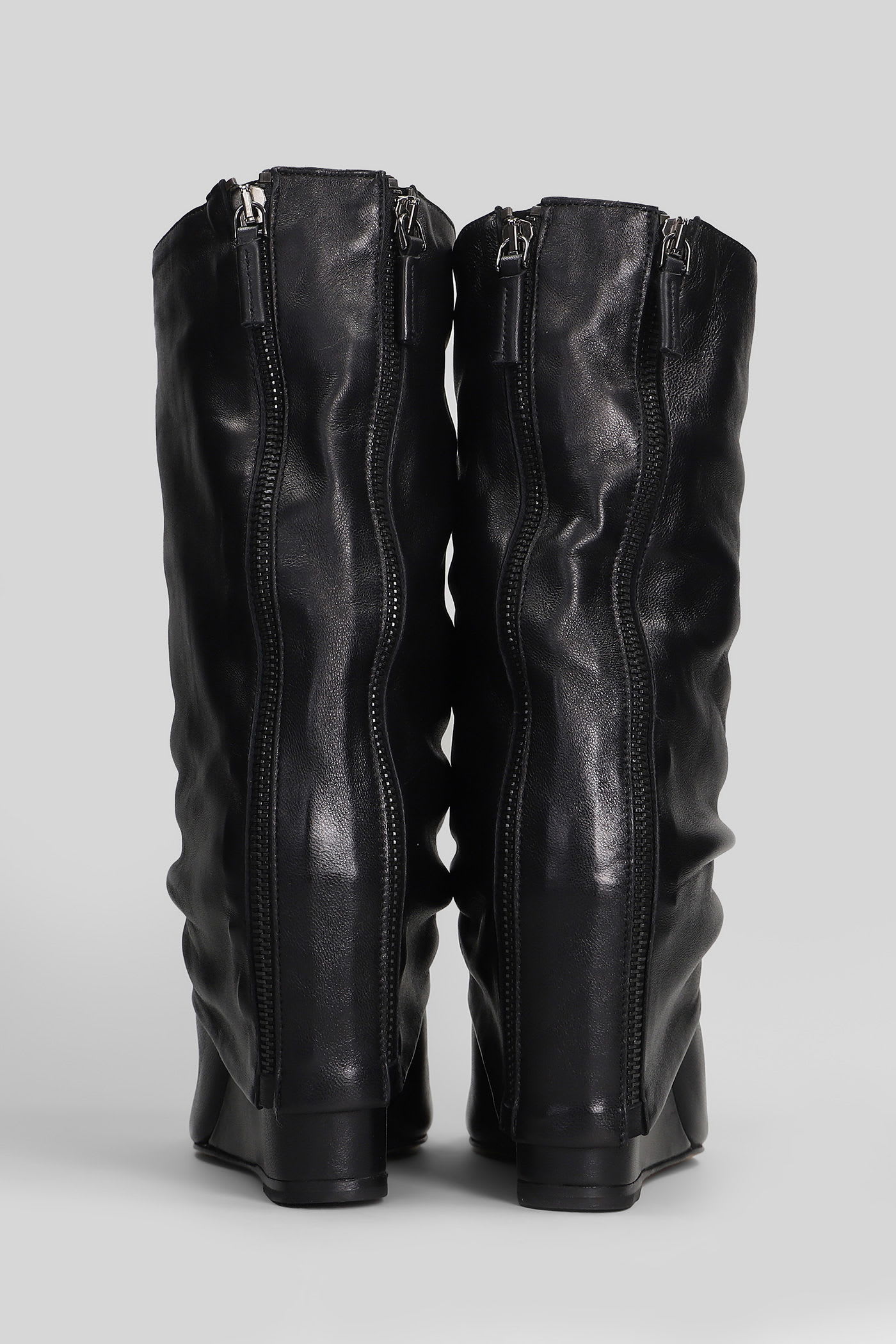 The Seller High Heels Boots In Black Leather In Black