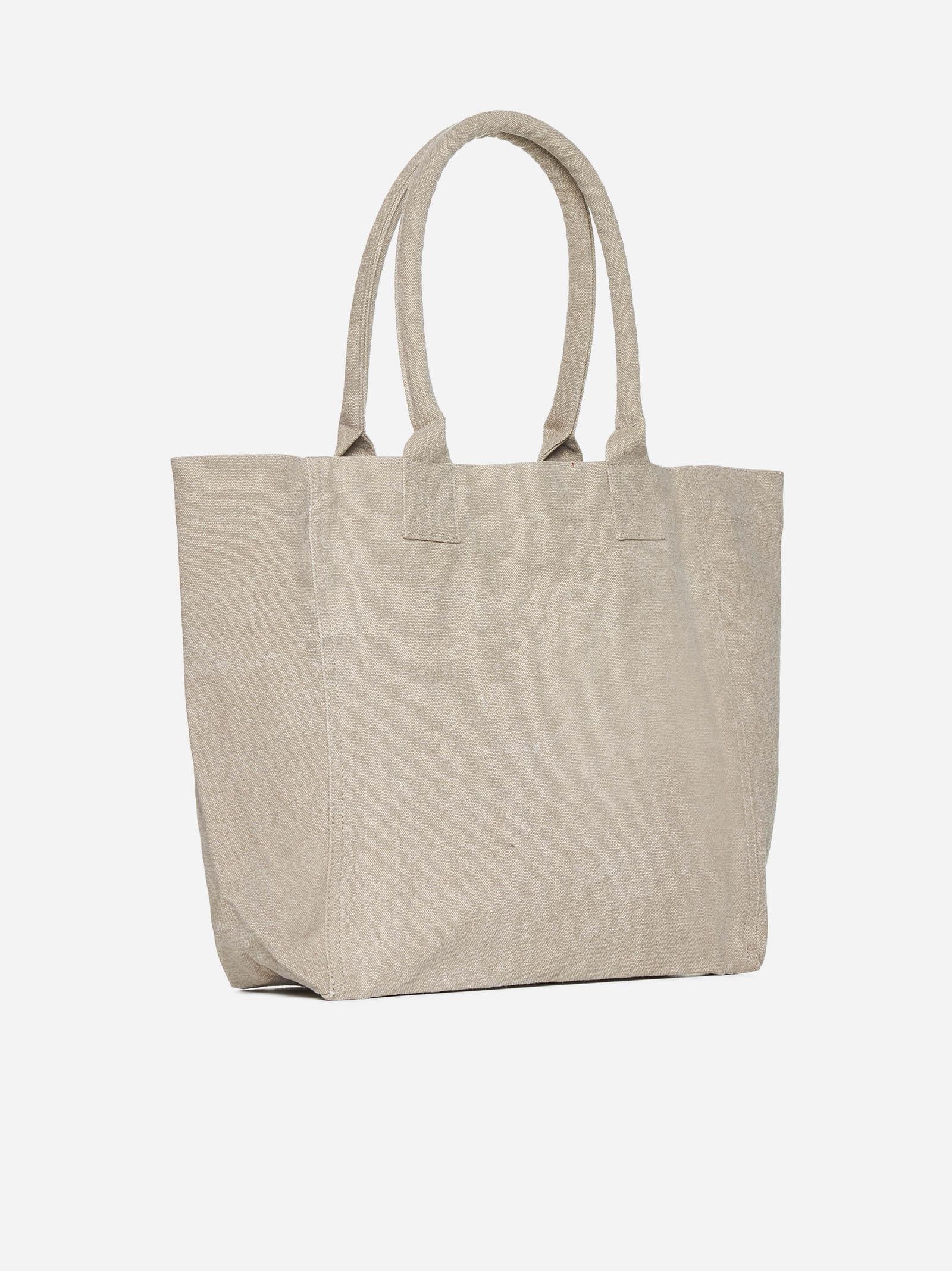 Isabel Marant Yenky Cotton Small Tote Bag In Beige
