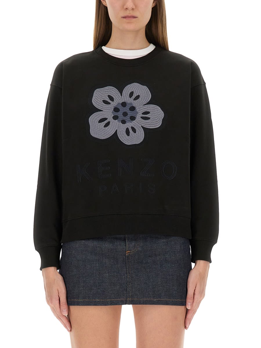 Sweatshirt With boke Flower Embroidery
