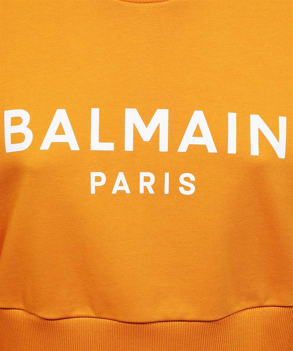 Balmain Cotton Sweatshirt In Orange