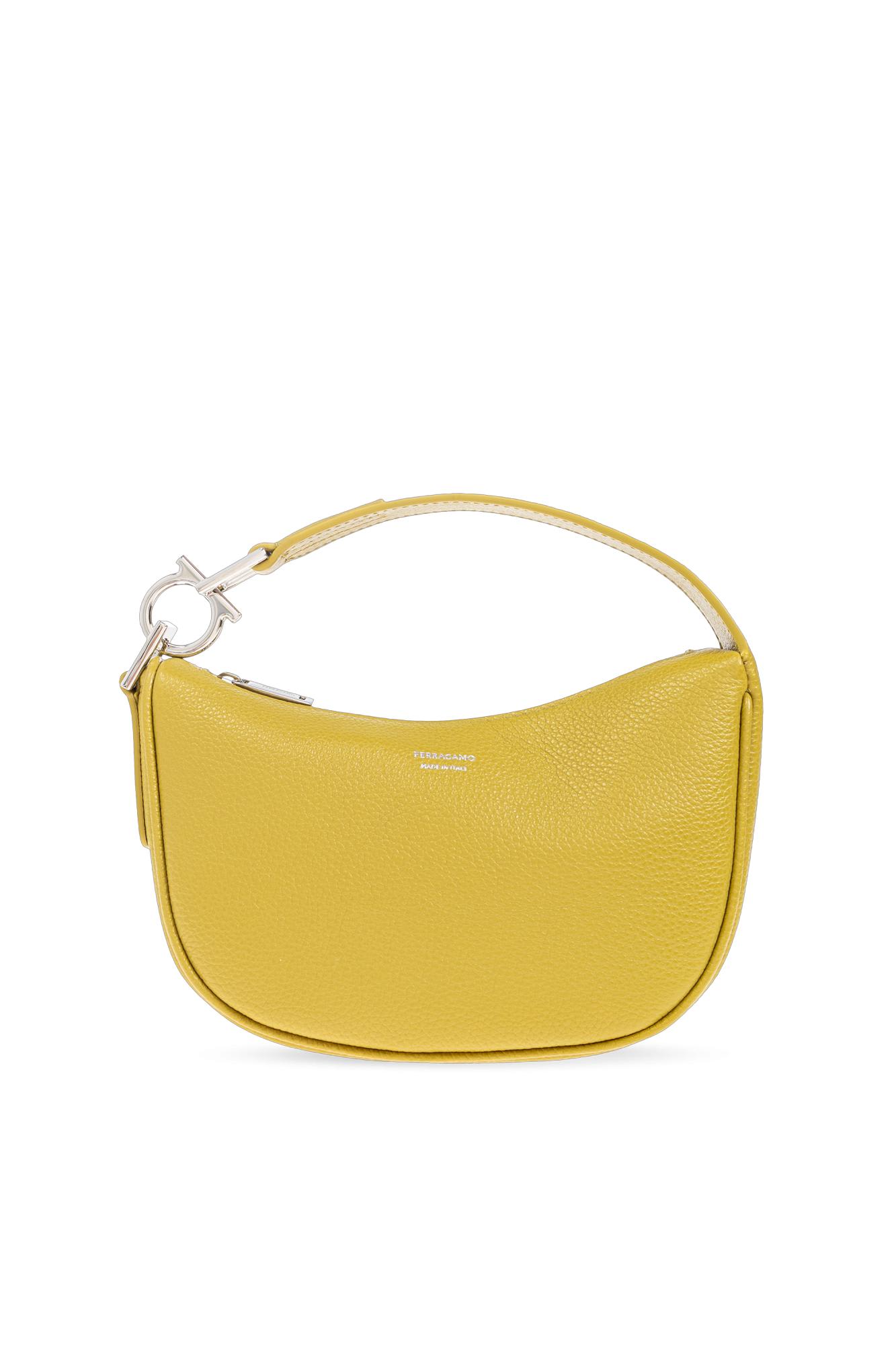 Ferragamo Leather Handbag In Gold